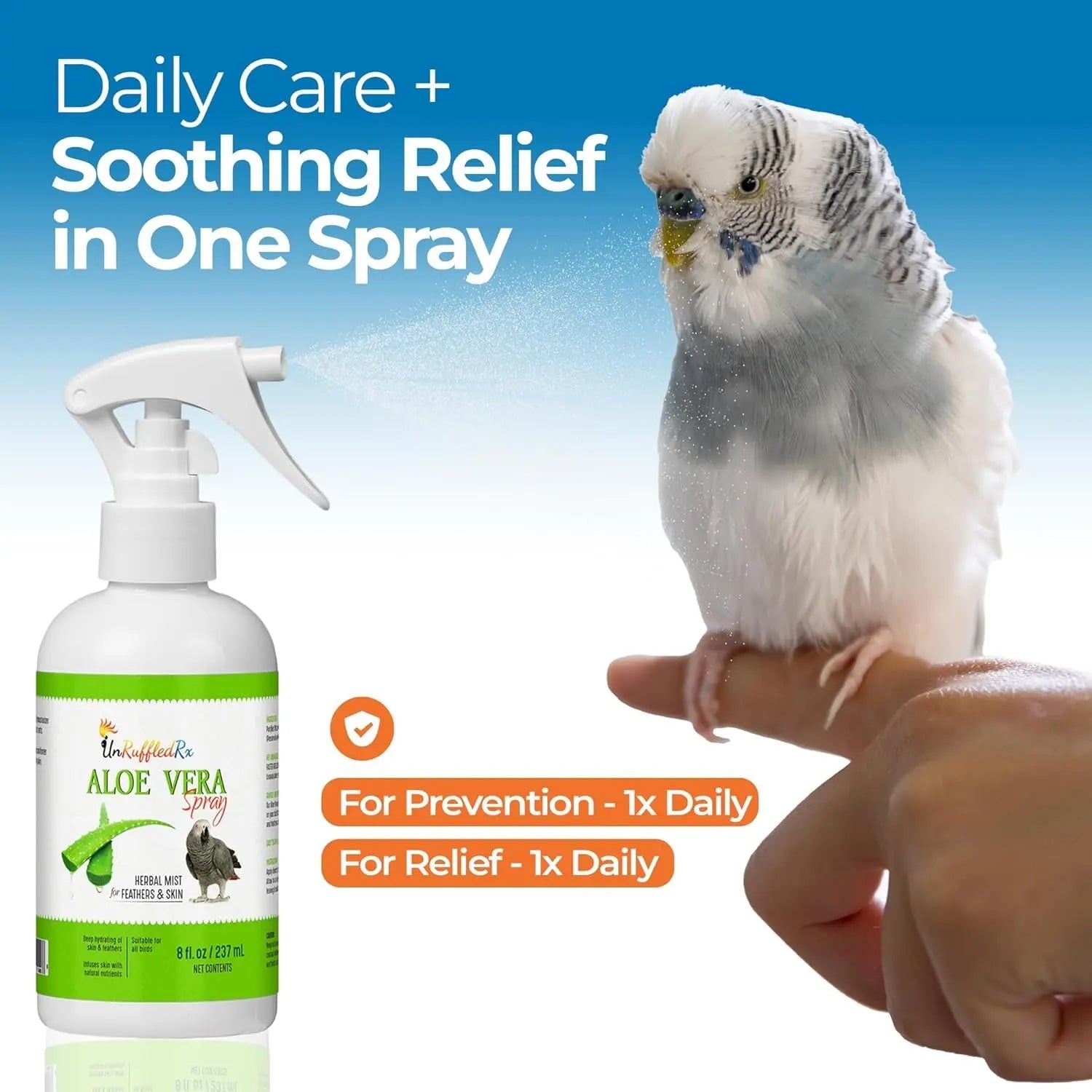 Aloe Vera Bird Spray – Soothing Feather & Skin Mist, 8oz