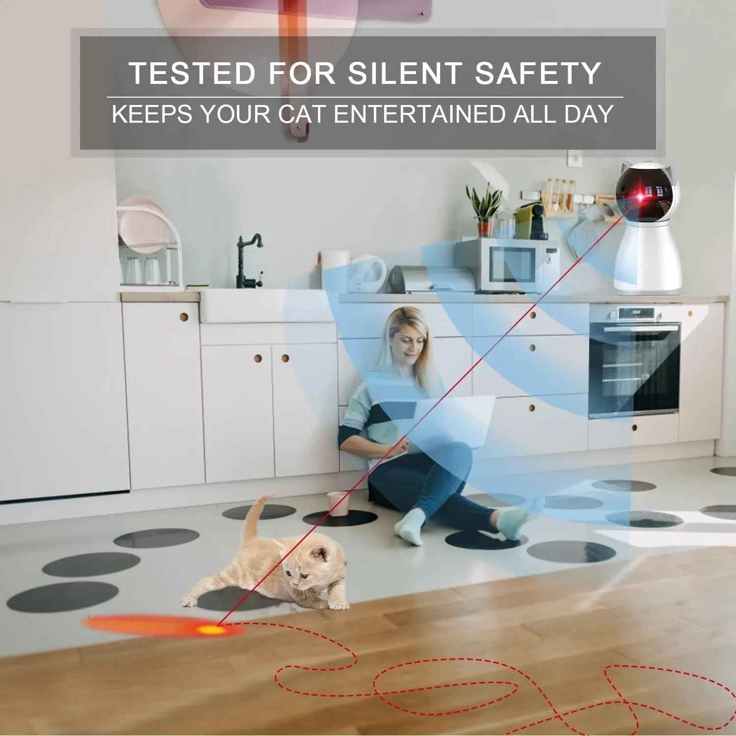 Automatic Cat Laser Toy – Motion-Activated, Rechargeable Interactive Indoor Pet Toy