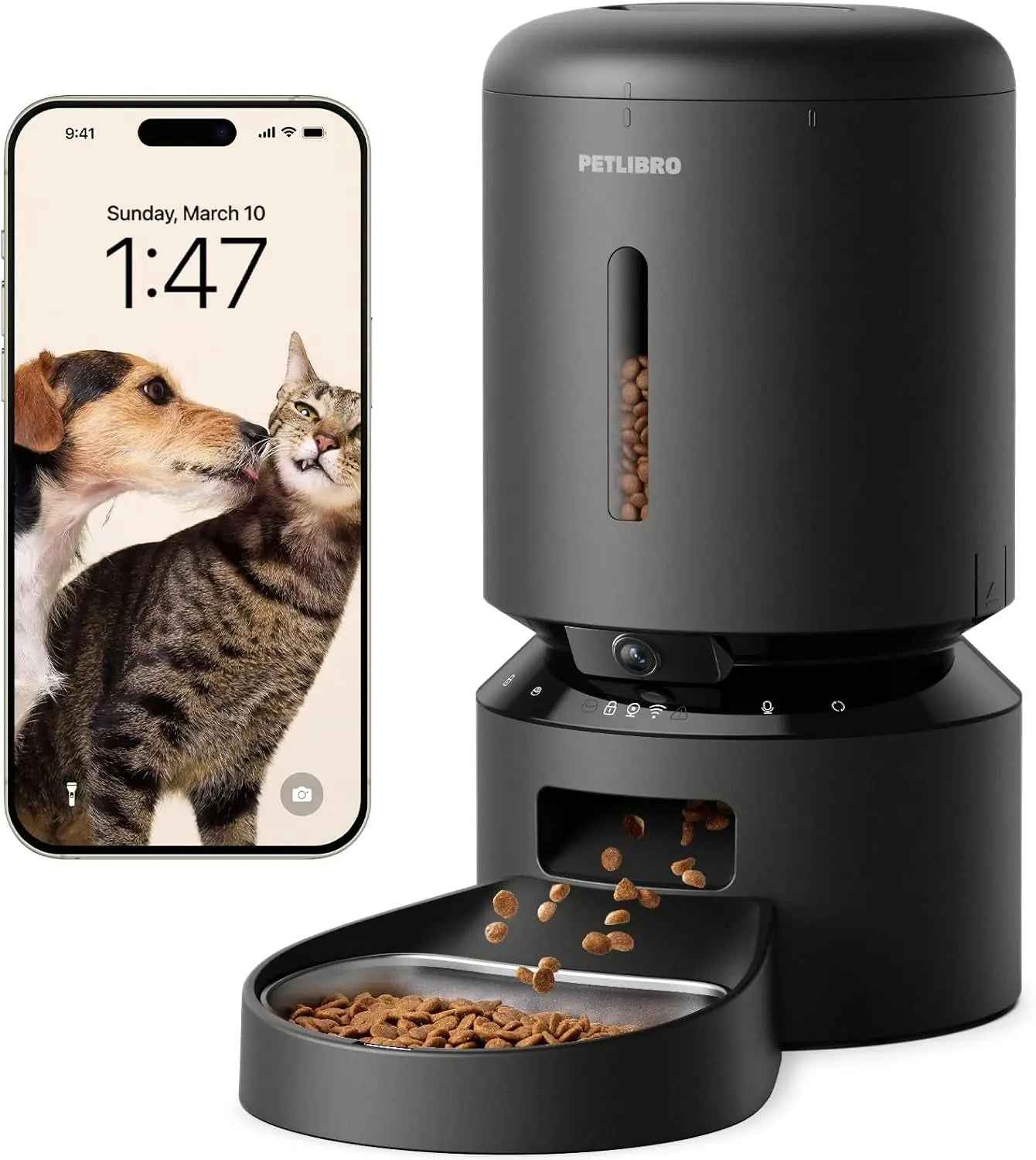 Automatic Pet Feeder 3L/5L with Camera, Timed Portions, Voice Call, Dual Power