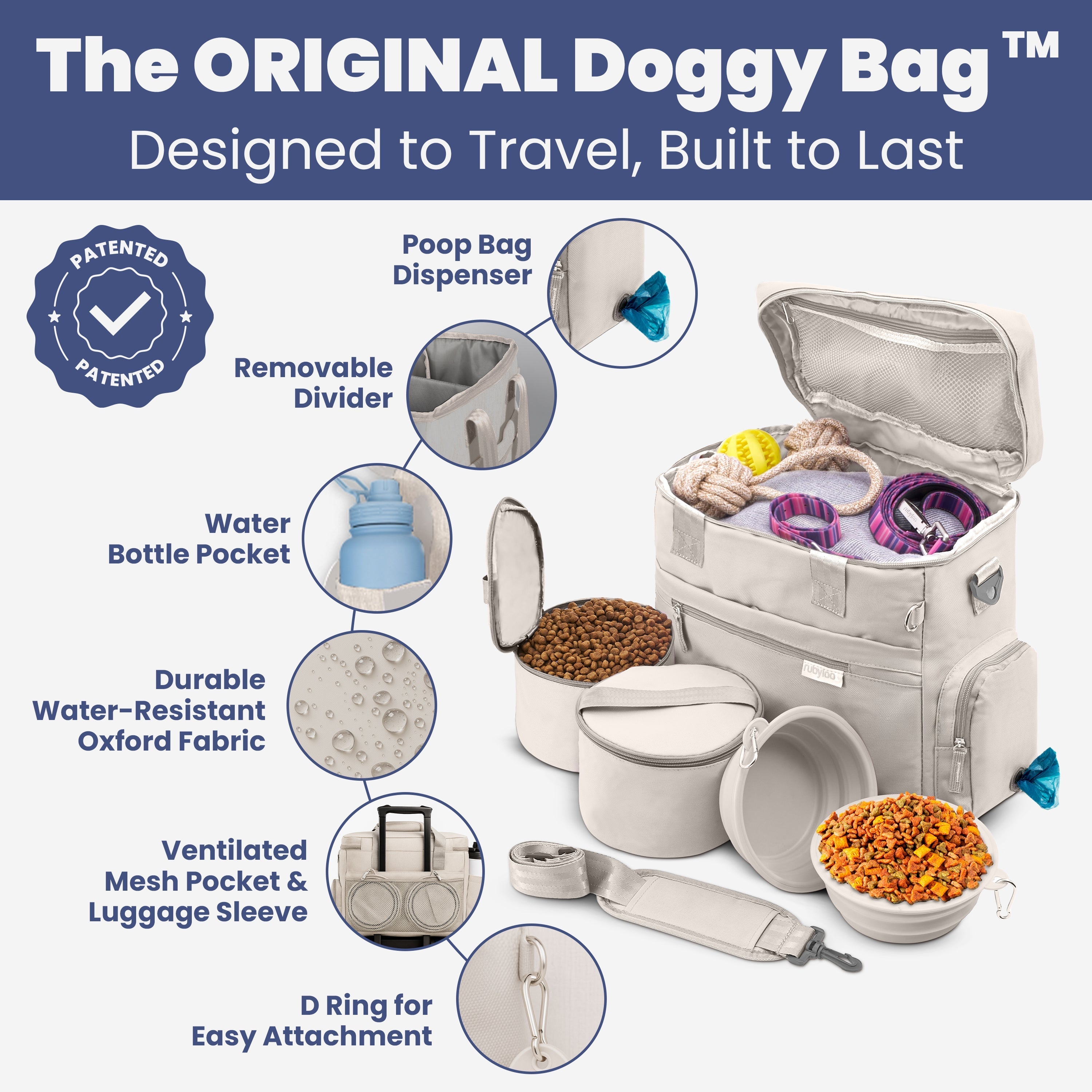 The Original Doggy Bag Dog Travel Bag for Supplies
