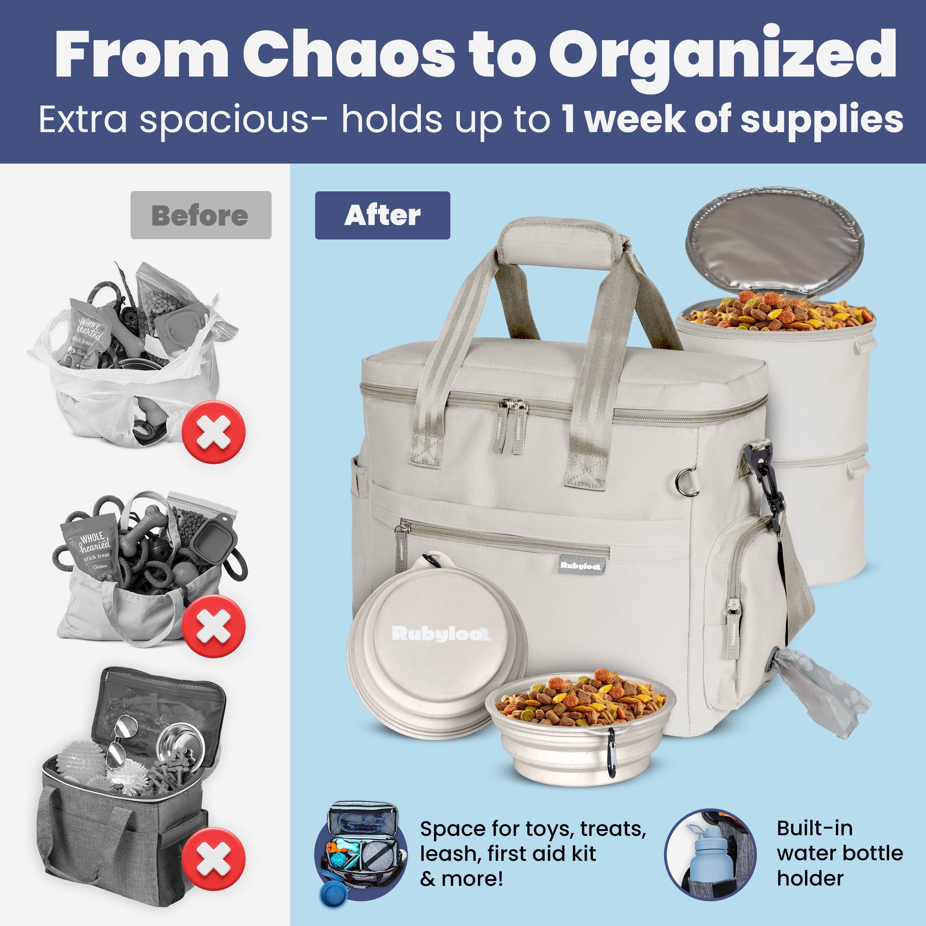 The Original Doggy Bag Dog Travel Bag for Supplies
