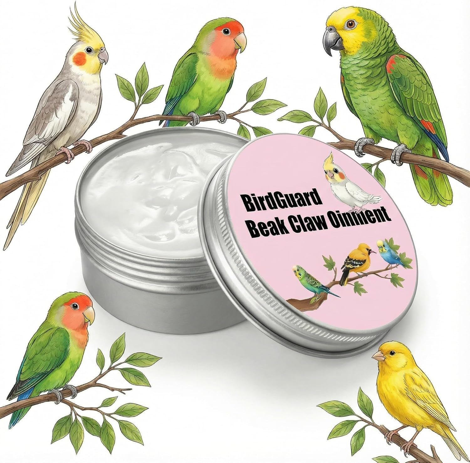 Bird Beak Claw Moisturizer Balm Parrot Budgie Cockatiel Dry Beak Repair 2.5oz