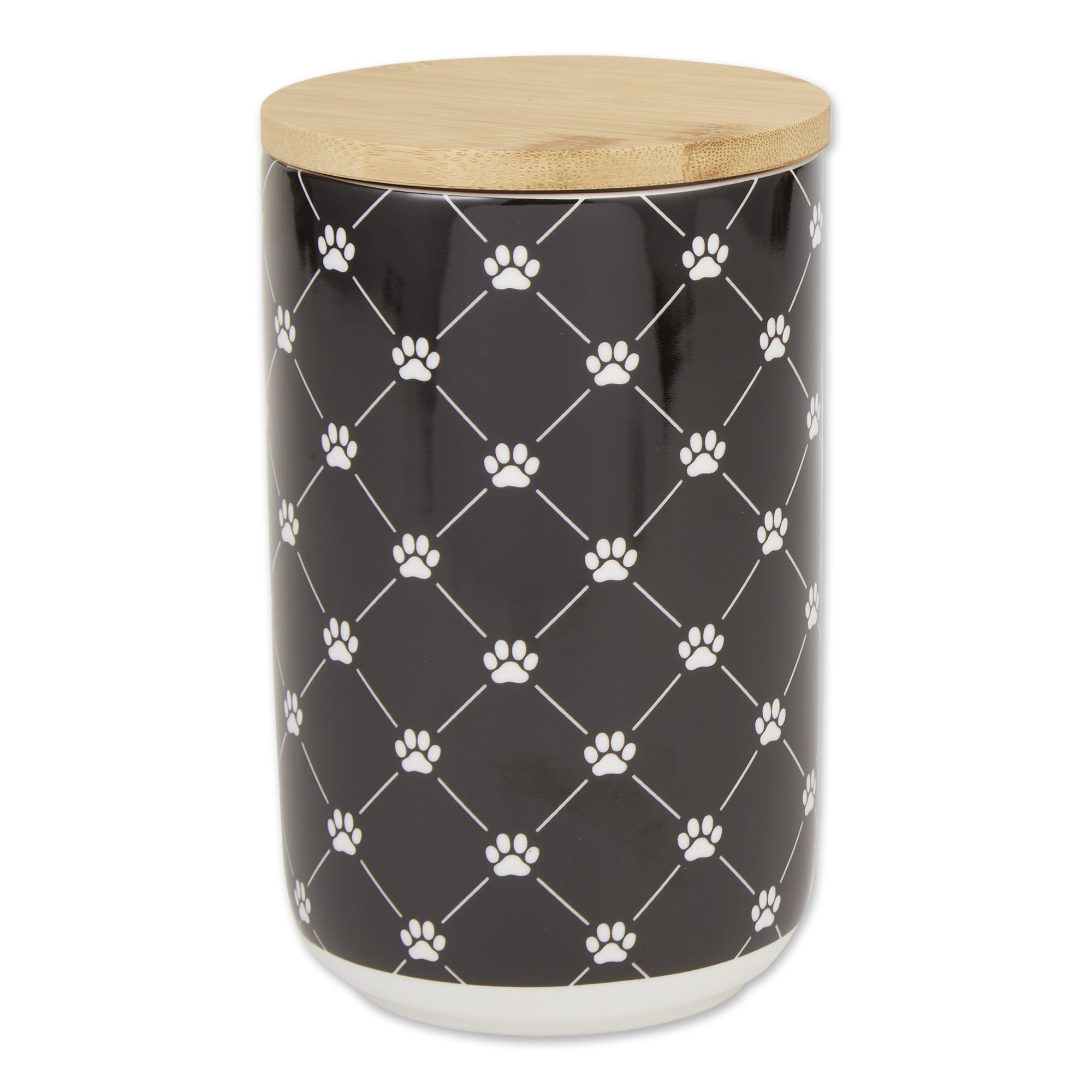 DII Black Trellis Paw Ceramic Treat Canister