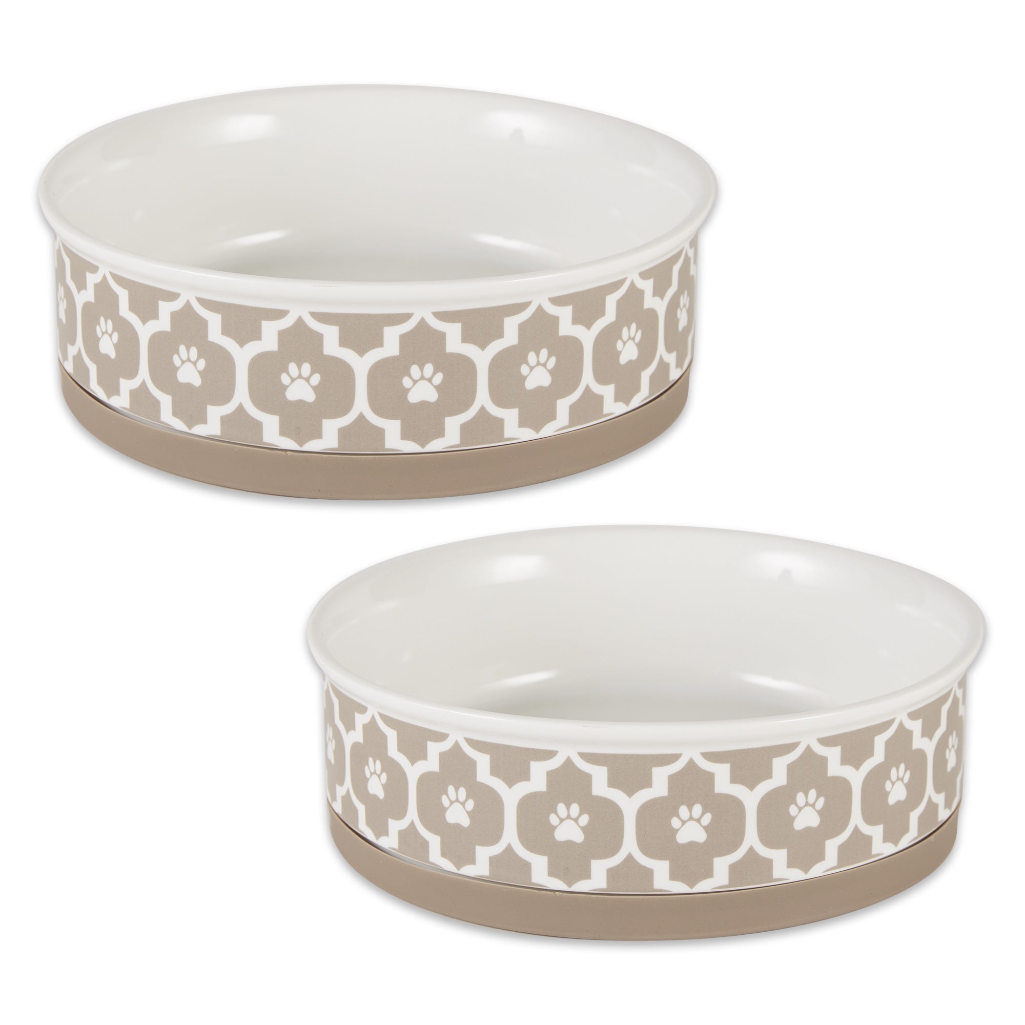 DII Pet Bowl Lattice Stone Large 7.5Dx2.4H (Set of 2)