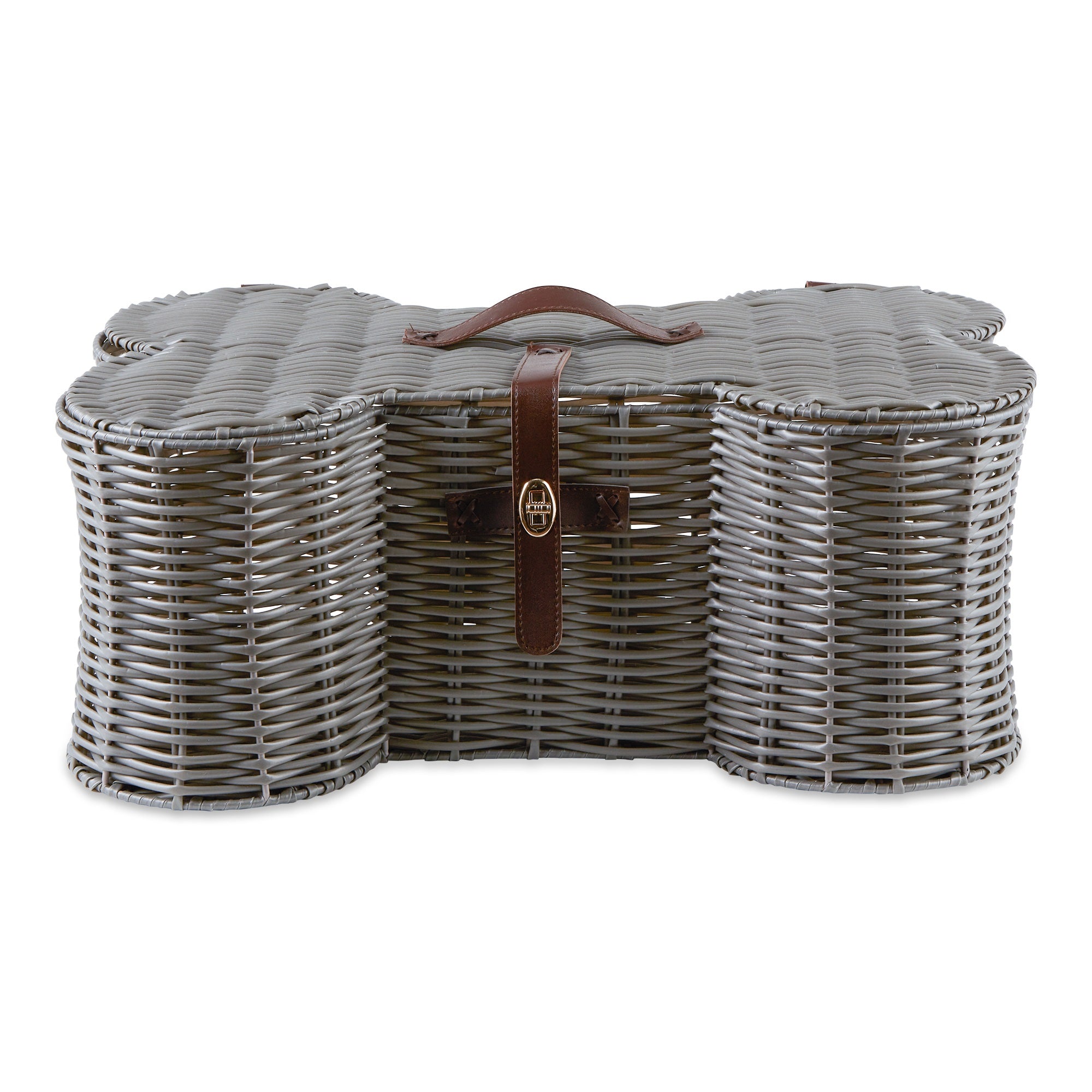 DII Gray Bone Shape Toy Basket Medium 21x13x8