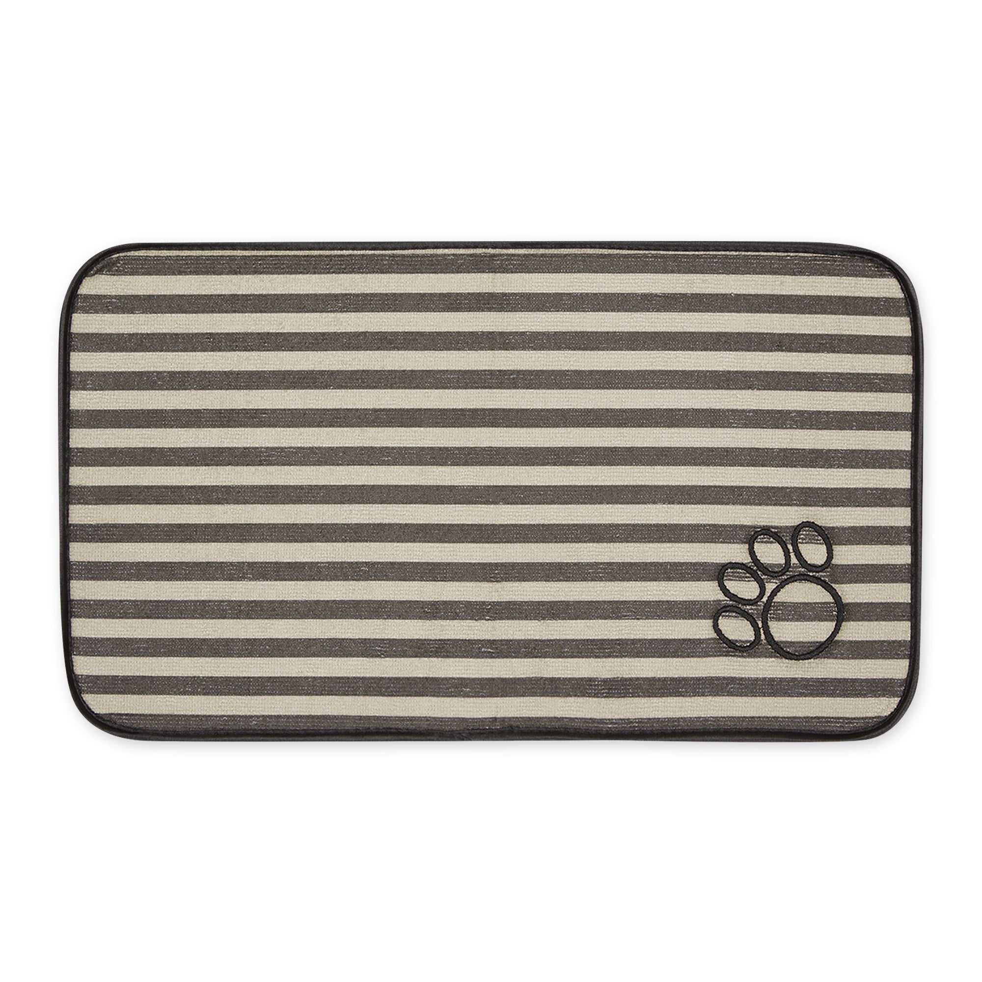 BROWN STRIPE EMBROIDERED PAW PET MAT SMALL