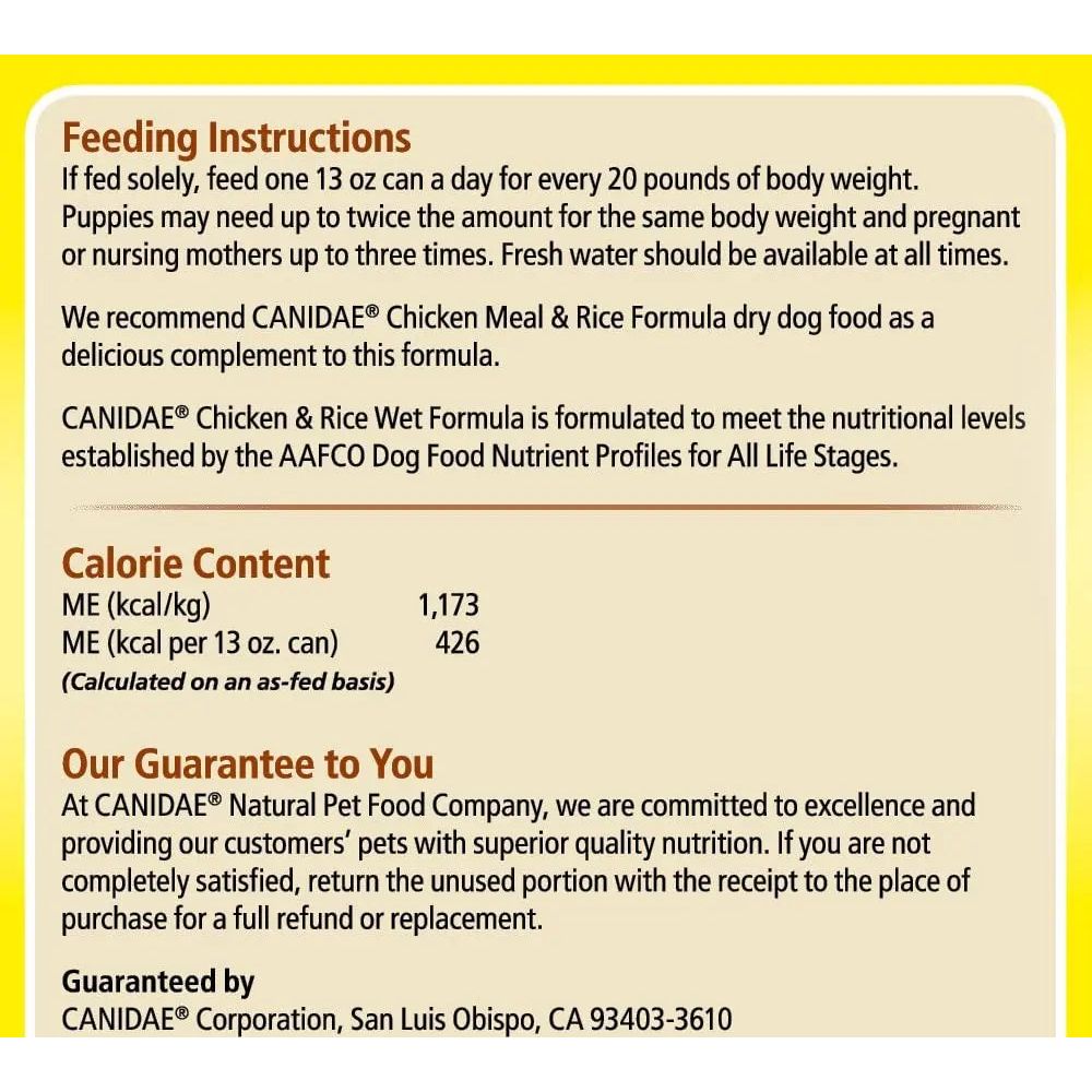 Canidae Life Stages Chicken & Rice Dog Food Canned 13 oz. Single Can