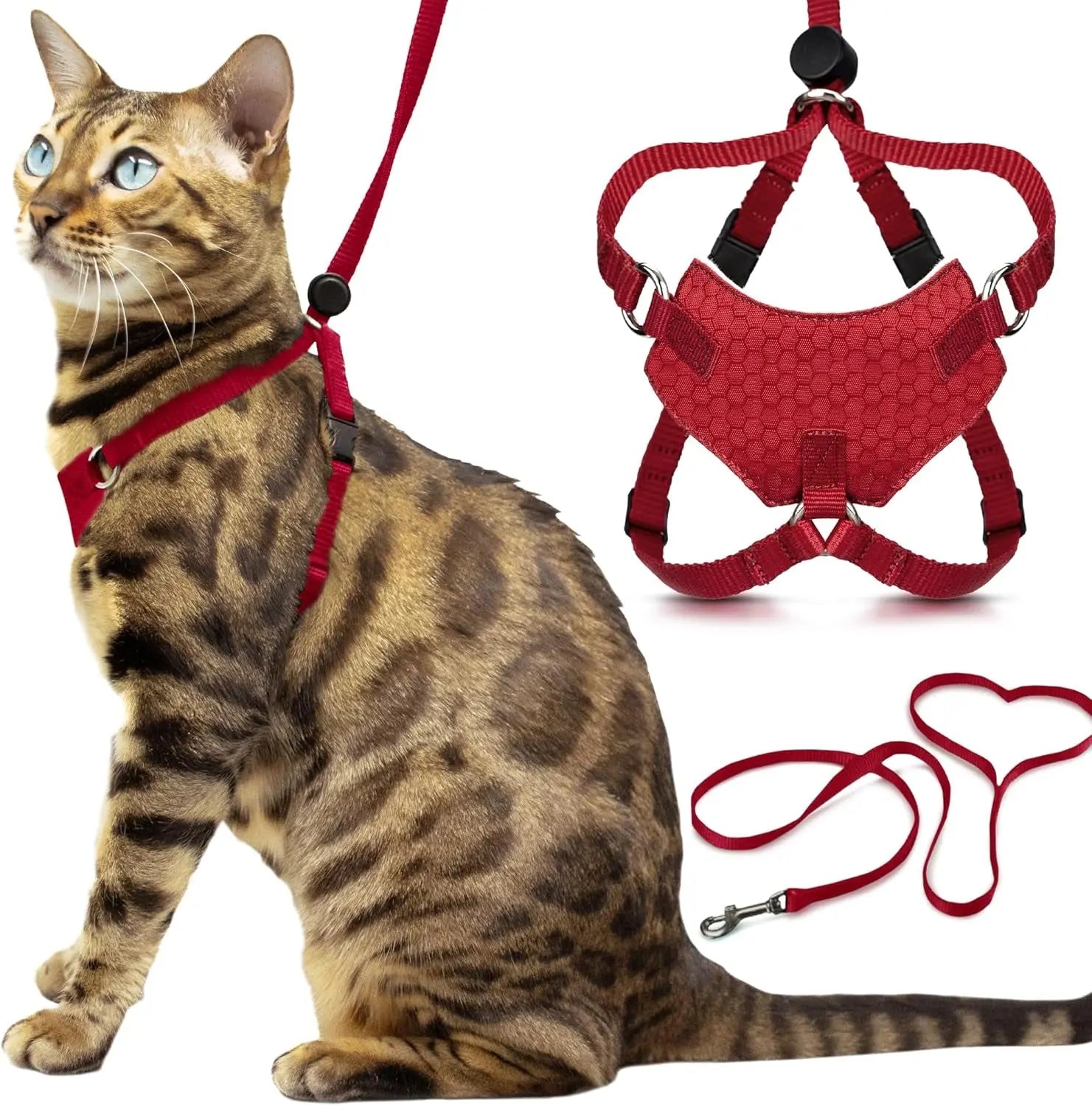 Cat Harness Escape Proof Adjustable Leash Set Reflective Walking Vest