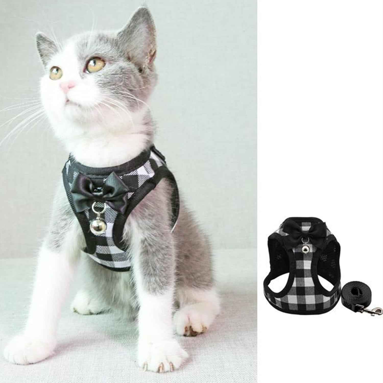 Mesh Cat Harness & Leash Set with Buckle & Metal Ring – Cats & Rabbits