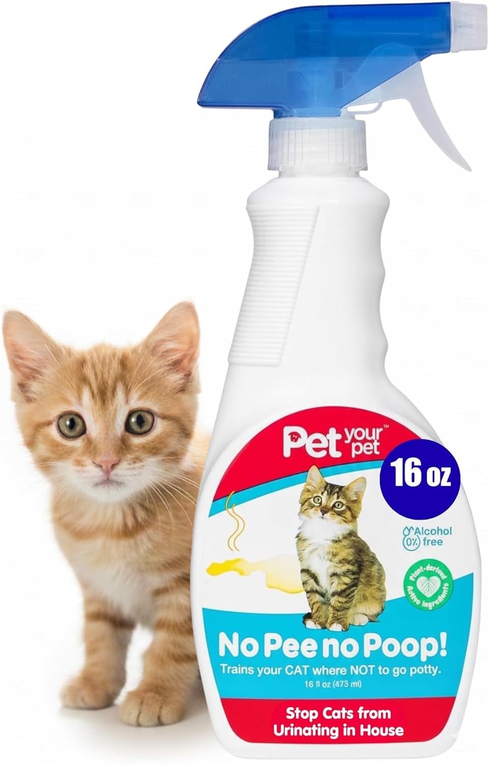 Cat Potty Training Spray No Pee No Poop Natural Deterrent 16oz