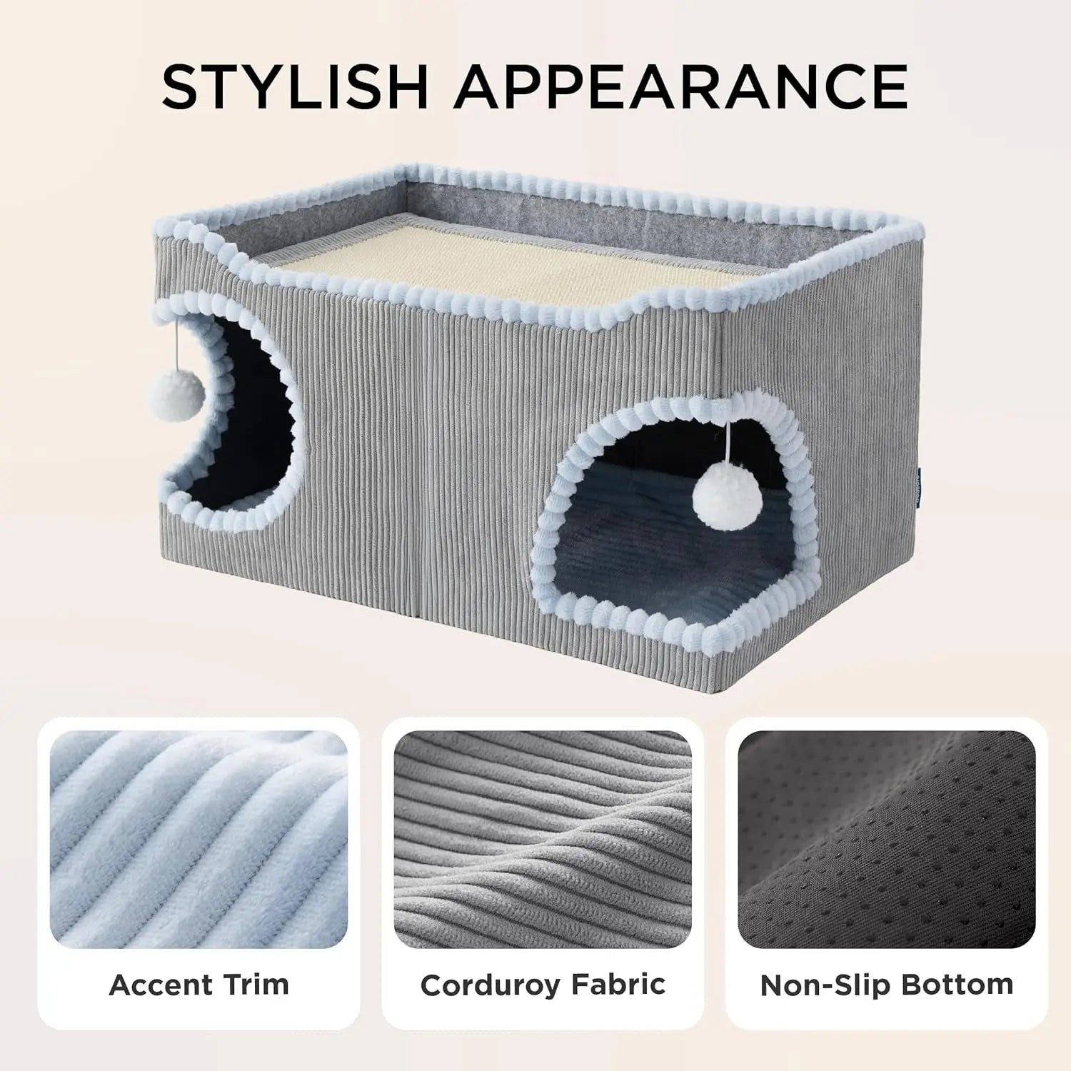 Cat Scratcher House with Removable Sisal Top, Foldable Cat Furniture