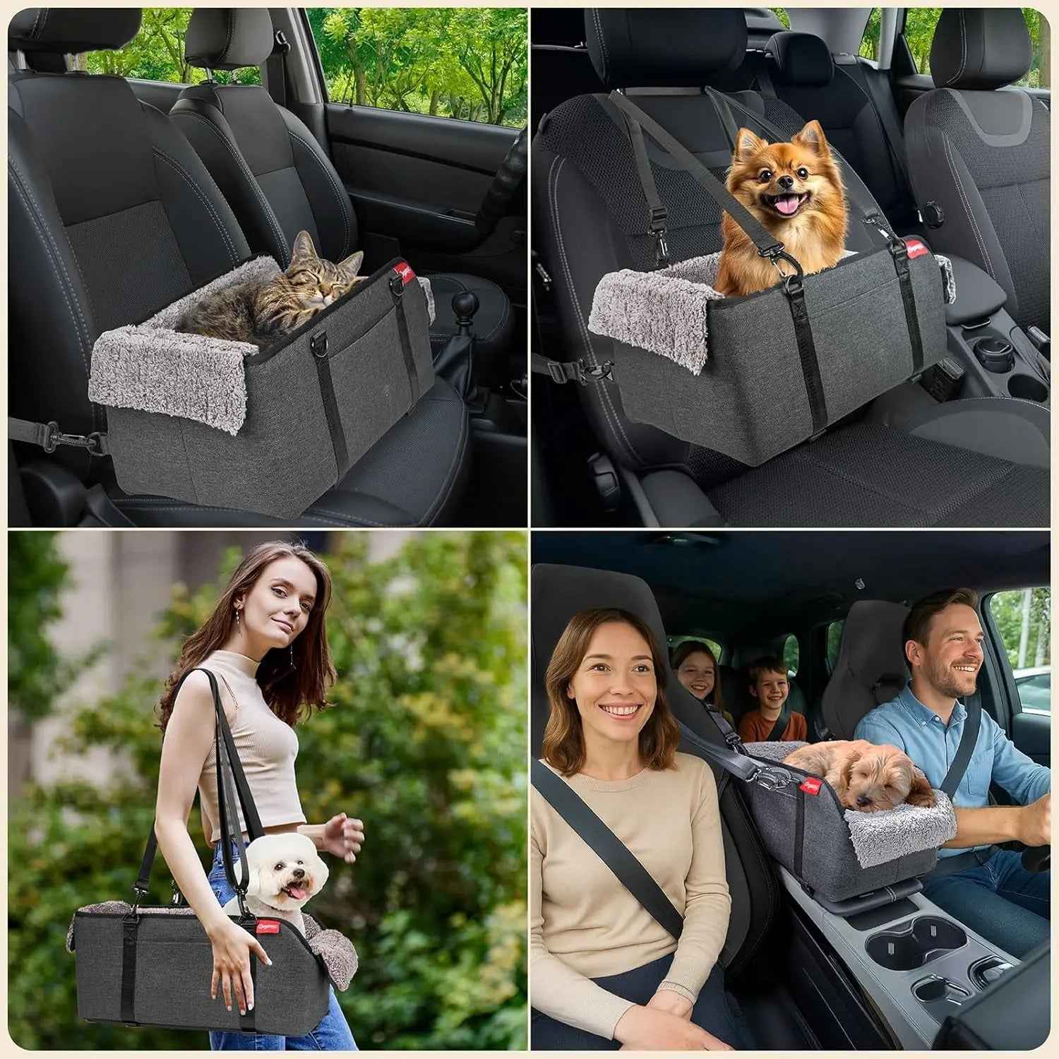 Center Console Dog Car Seat – Portable Pet Booster
