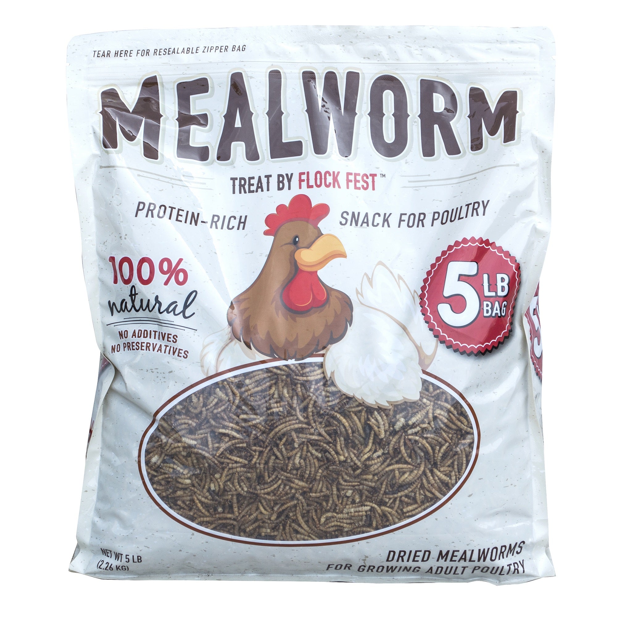 Buffalo Outdoor Dried Mealworms For Chickens, Wild Birds, Ducks, And Small Pets, 20 Lbs, Four 5 Lbs Bags