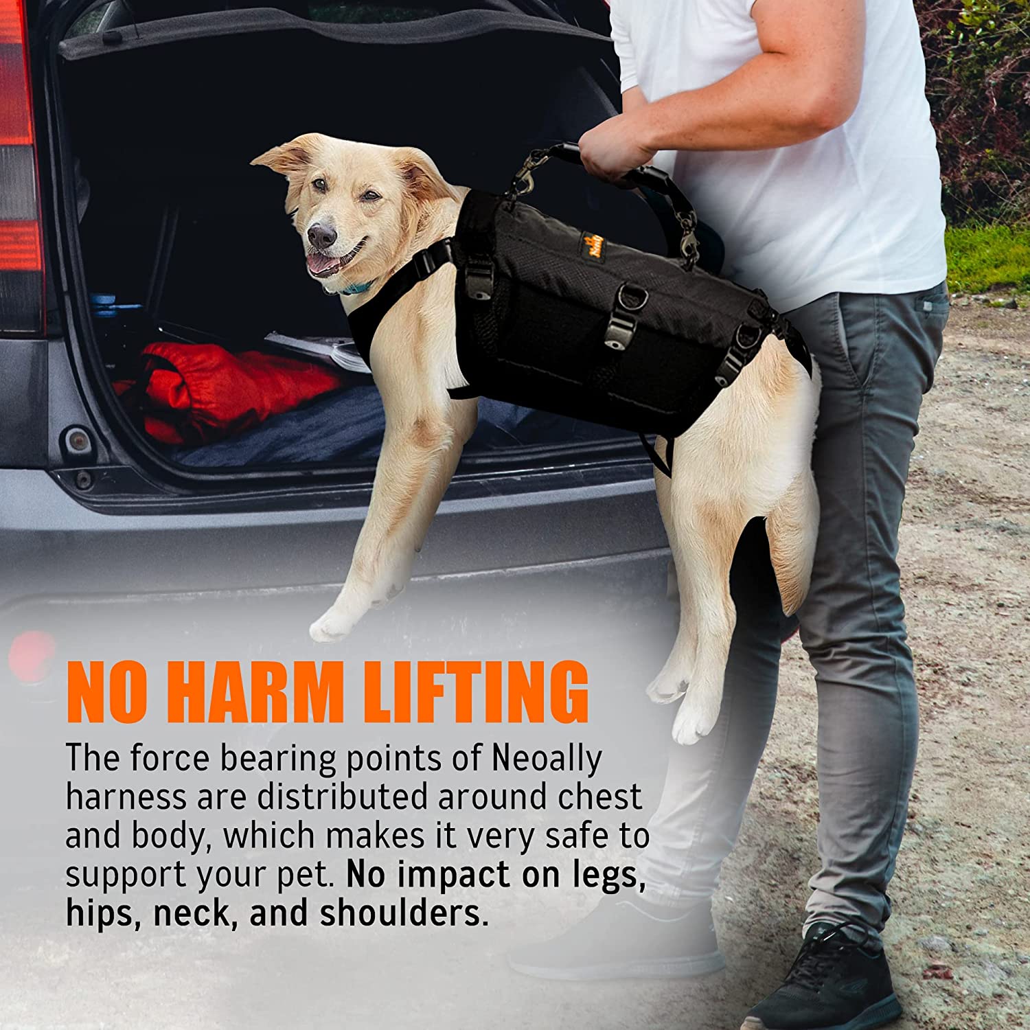 [LIFETIME WARRANTY!] NeoAlly 5-in-1 Sturdy Dog Lift Harness Full Body Support