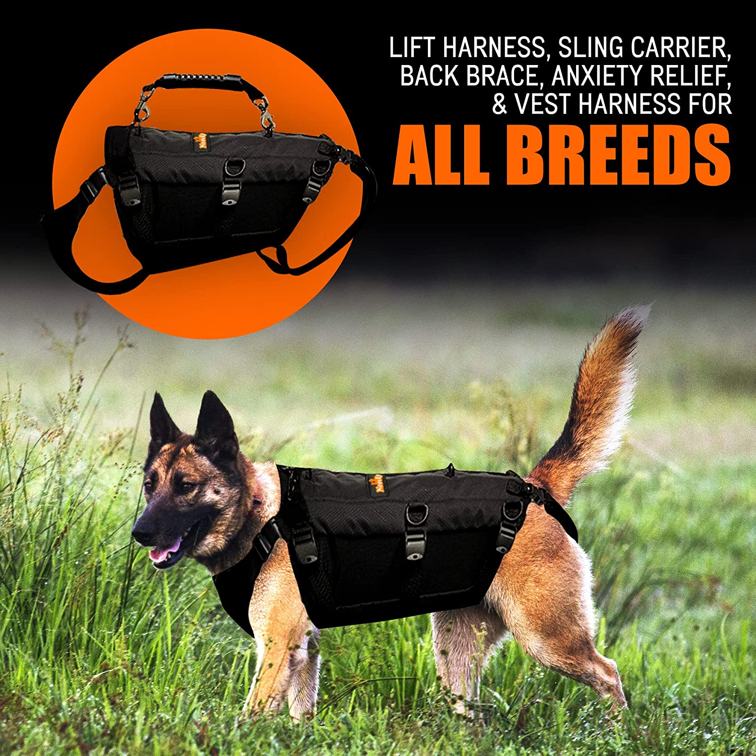 [LIFETIME WARRANTY!] NeoAlly 5-in-1 Sturdy Dog Lift Harness Full Body Support