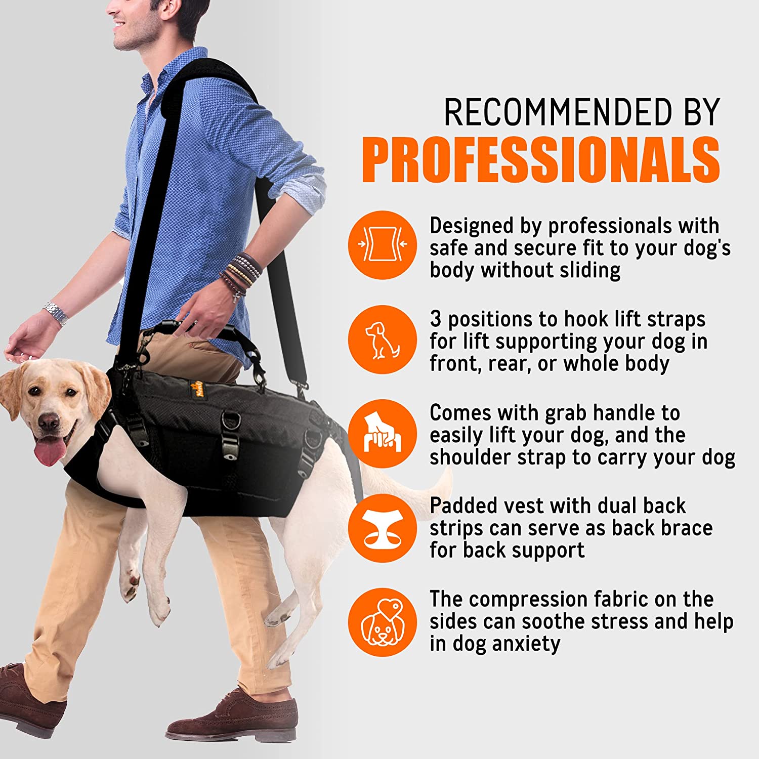 [LIFETIME WARRANTY!] NeoAlly 5-in-1 Sturdy Dog Lift Harness Full Body Support