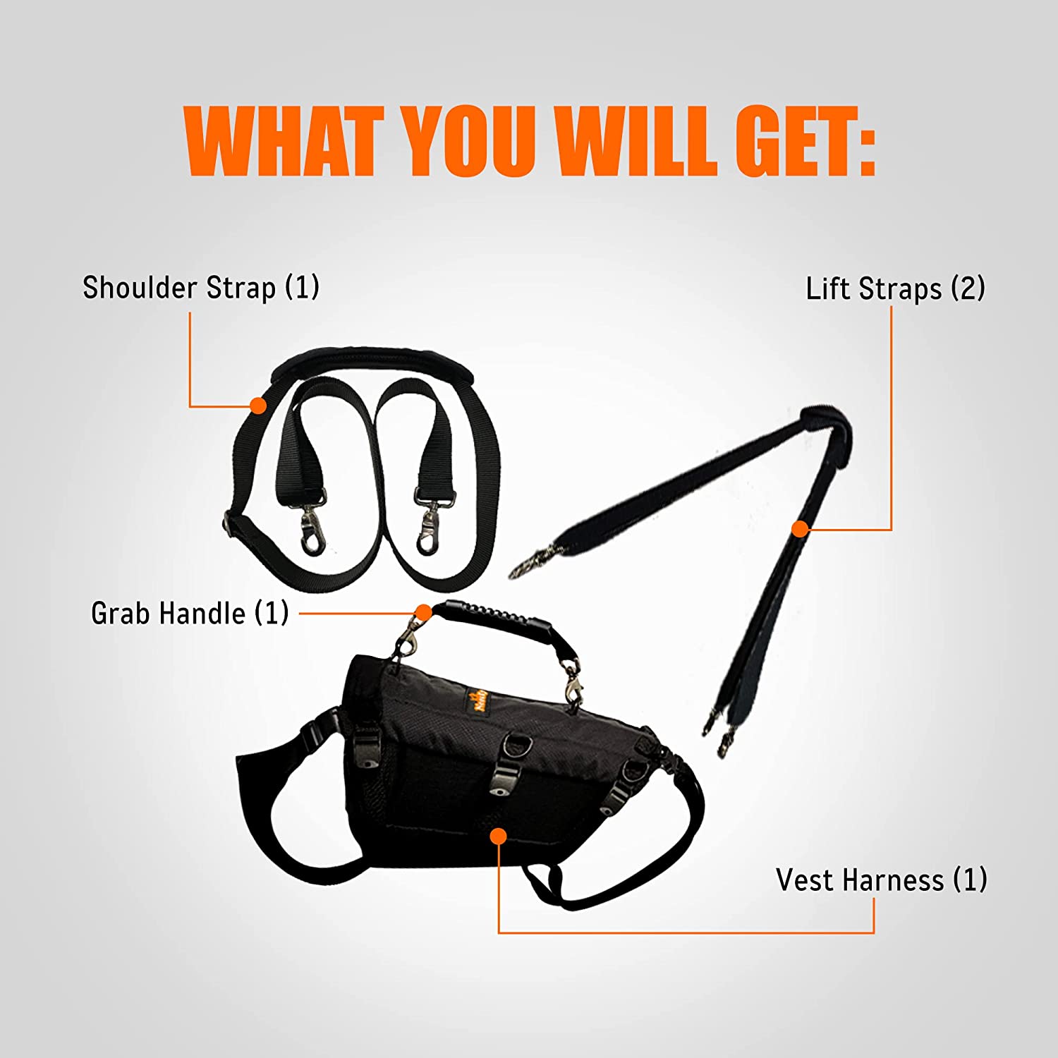 [LIFETIME WARRANTY!] NeoAlly 5-in-1 Sturdy Dog Lift Harness Full Body Support
