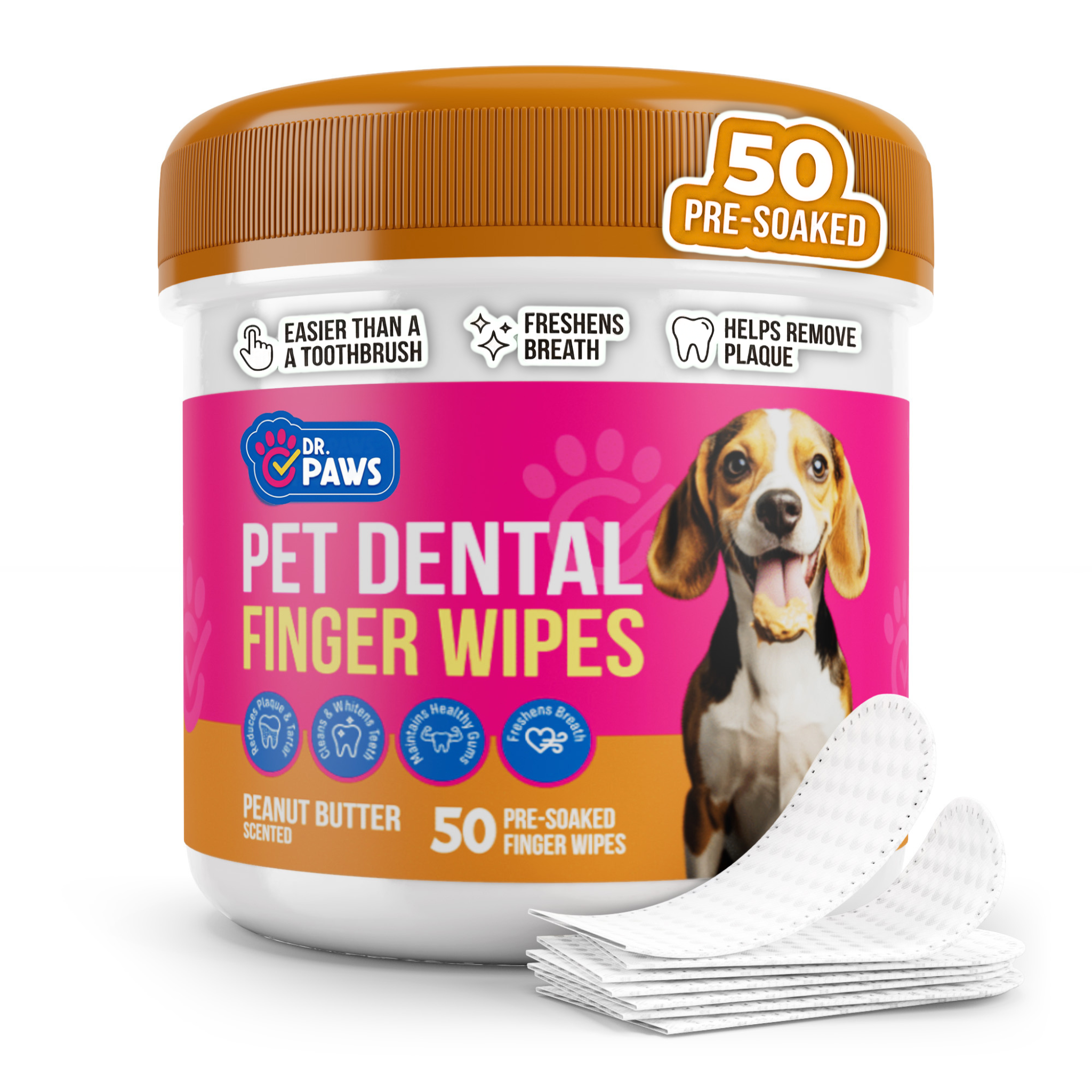 Dental Finger Wipes for Teeth Cleaning (50 Count)