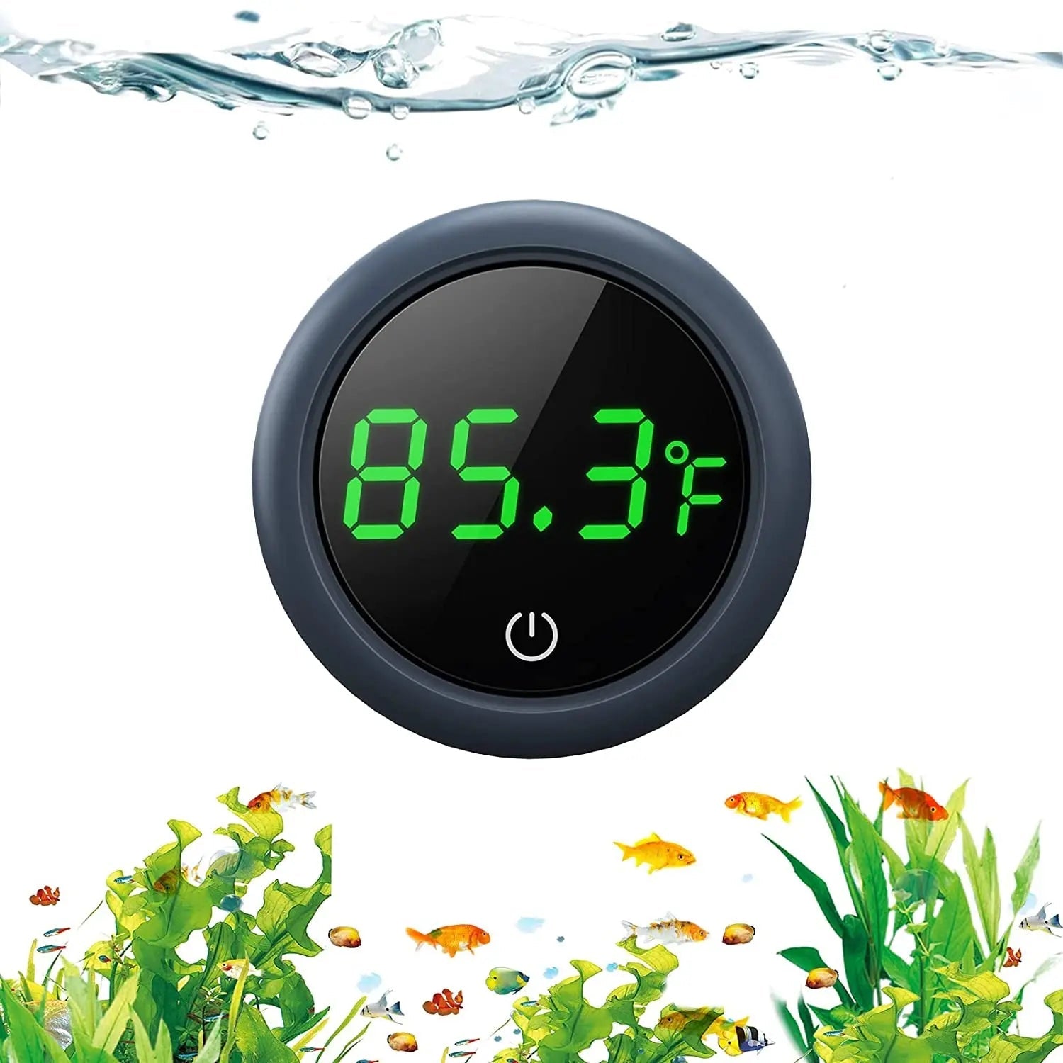 Digital Aquarium Thermometer LED Display ±0.9°F Stick-On Fish Tank Gauge