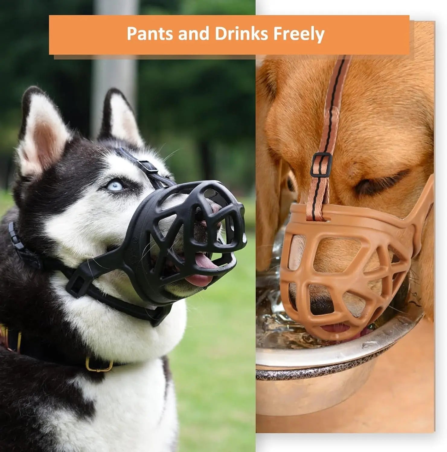 Dog Basket Muzzle Adjustable Humane Anti-Bite Training Muzzle for Dogs