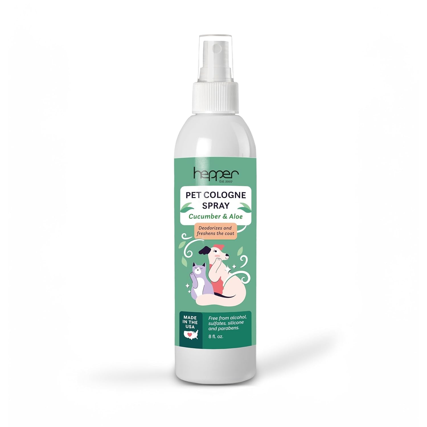 Dog Cat Cologne Spray Pet Deodorizer Fresh Aloe Cucumber Grooming Spray 8oz