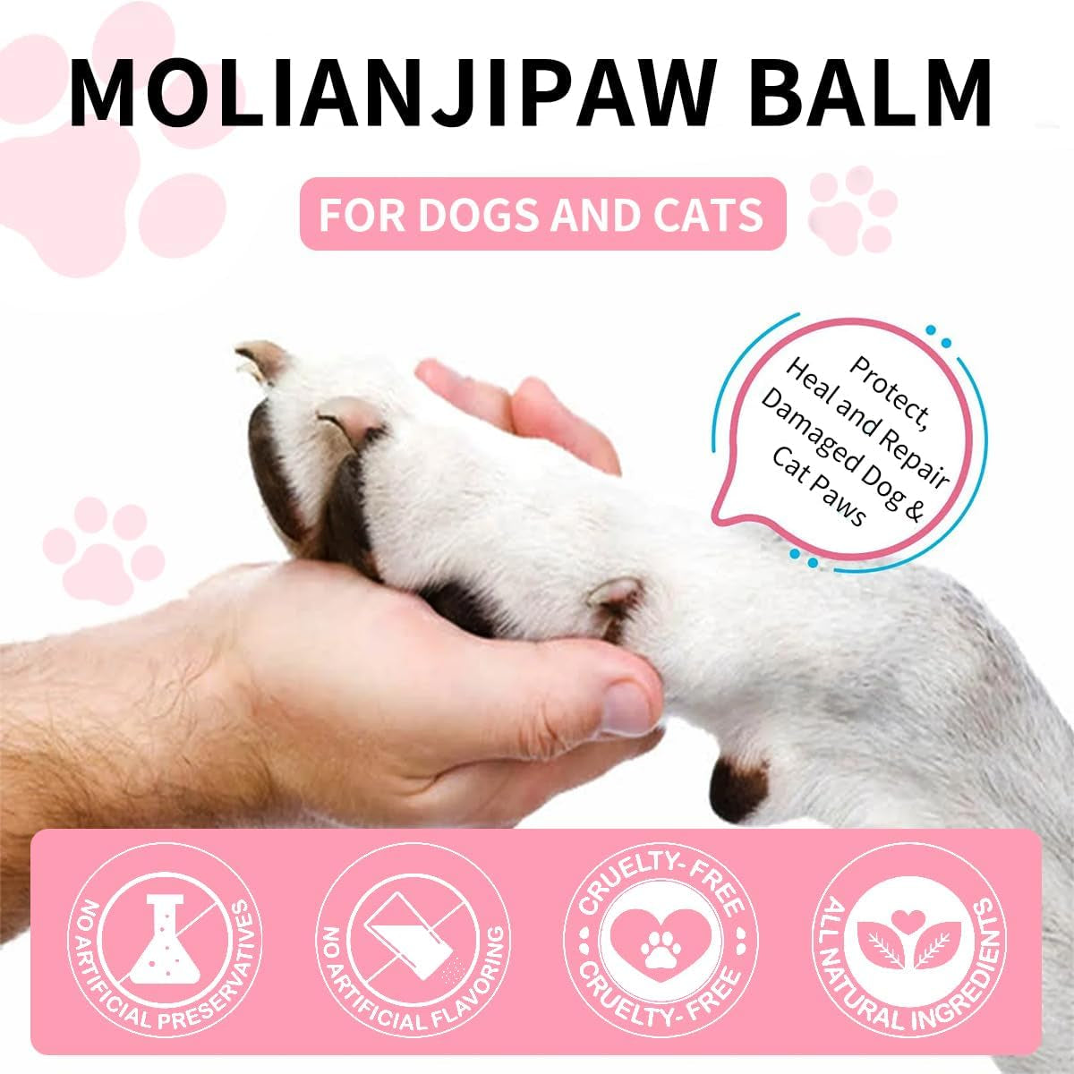 Dog Paw Nose Balm Stick 2 Pack Lick Safe Paw Wax Moisturizer 1.41oz