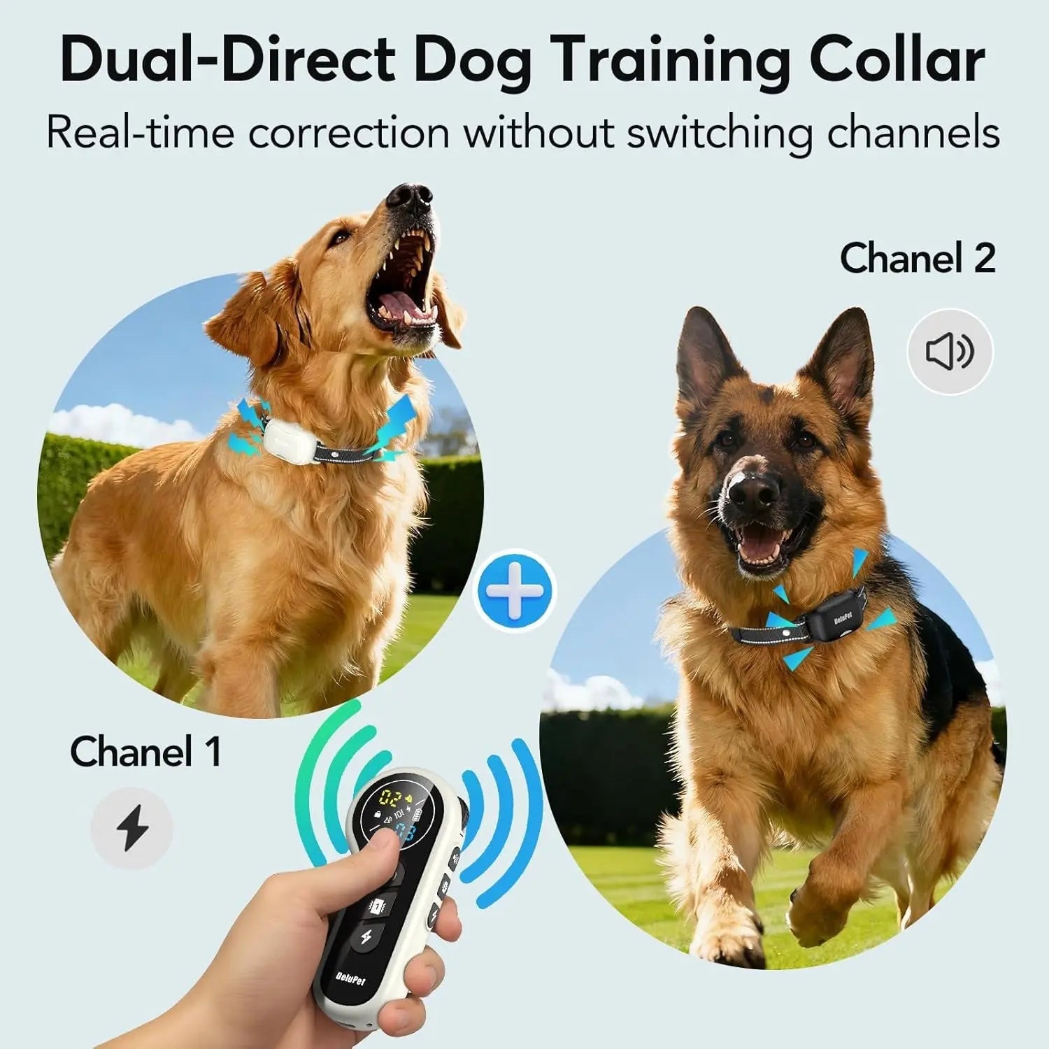 Waterproof Rechargeable Dog Training Collar – 4500ft Range, 2-Dog System