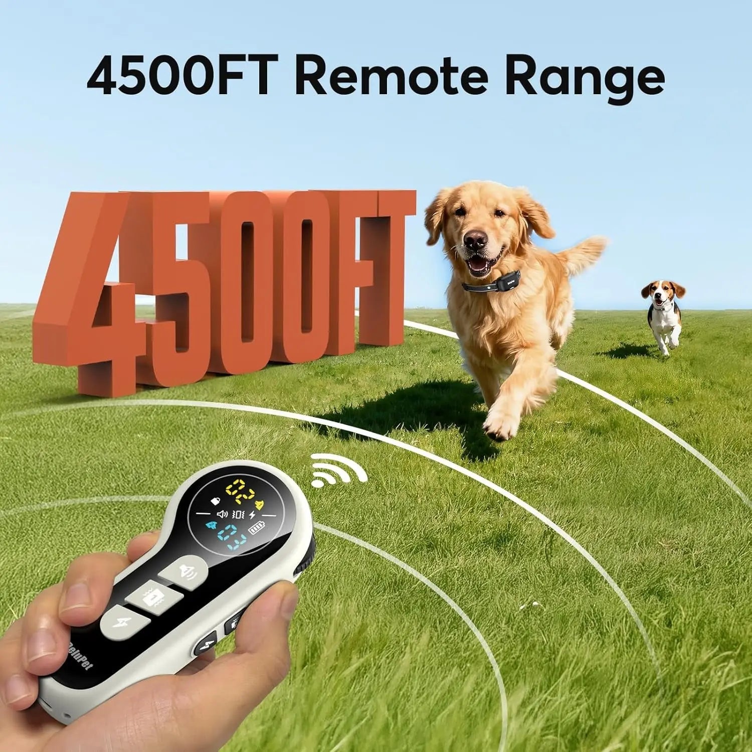 Waterproof Rechargeable Dog Training Collar – 4500ft Range, 2-Dog System