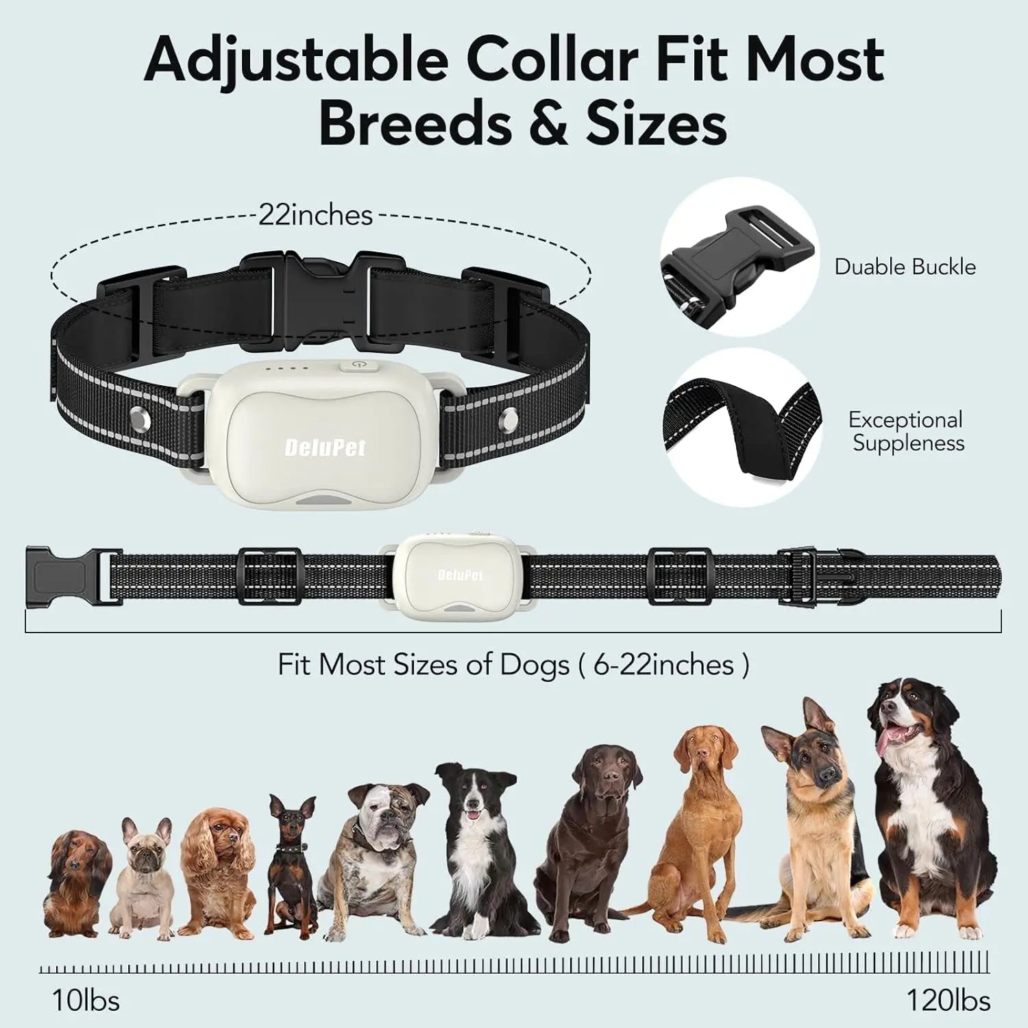 Waterproof Rechargeable Dog Training Collar – 4500ft Range, 2-Dog System