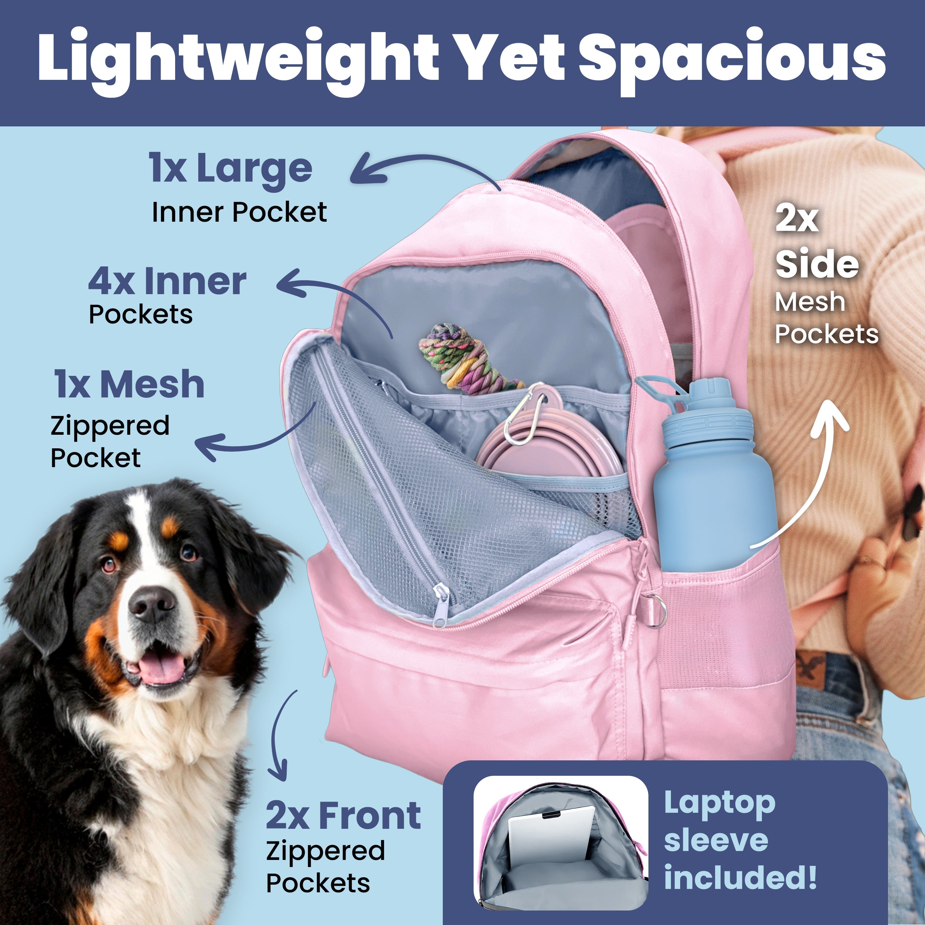 The Original Doggy Bag Backpack for Dog Supplies