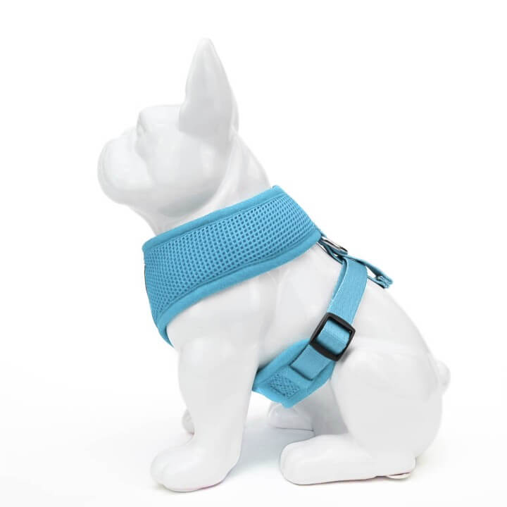 EcoBark Sky Blue Dog Harness - Over-the-Head Soft Mesh Dog Vest Halter for Small to Medium Dogs and Puppies