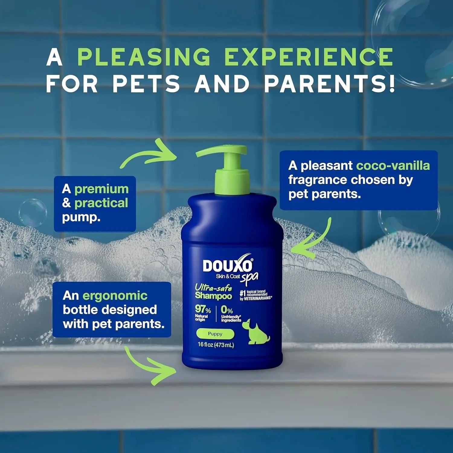 Douxo Skin & Coat SPA Puppy Shampoo 16oz – Ultra-Safe Hydrating Cleanser