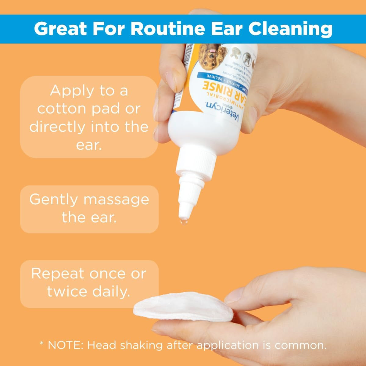 Ear Cleaner for Dogs Cats Small Animals Vetericyn Rinse Itch Relief 3oz