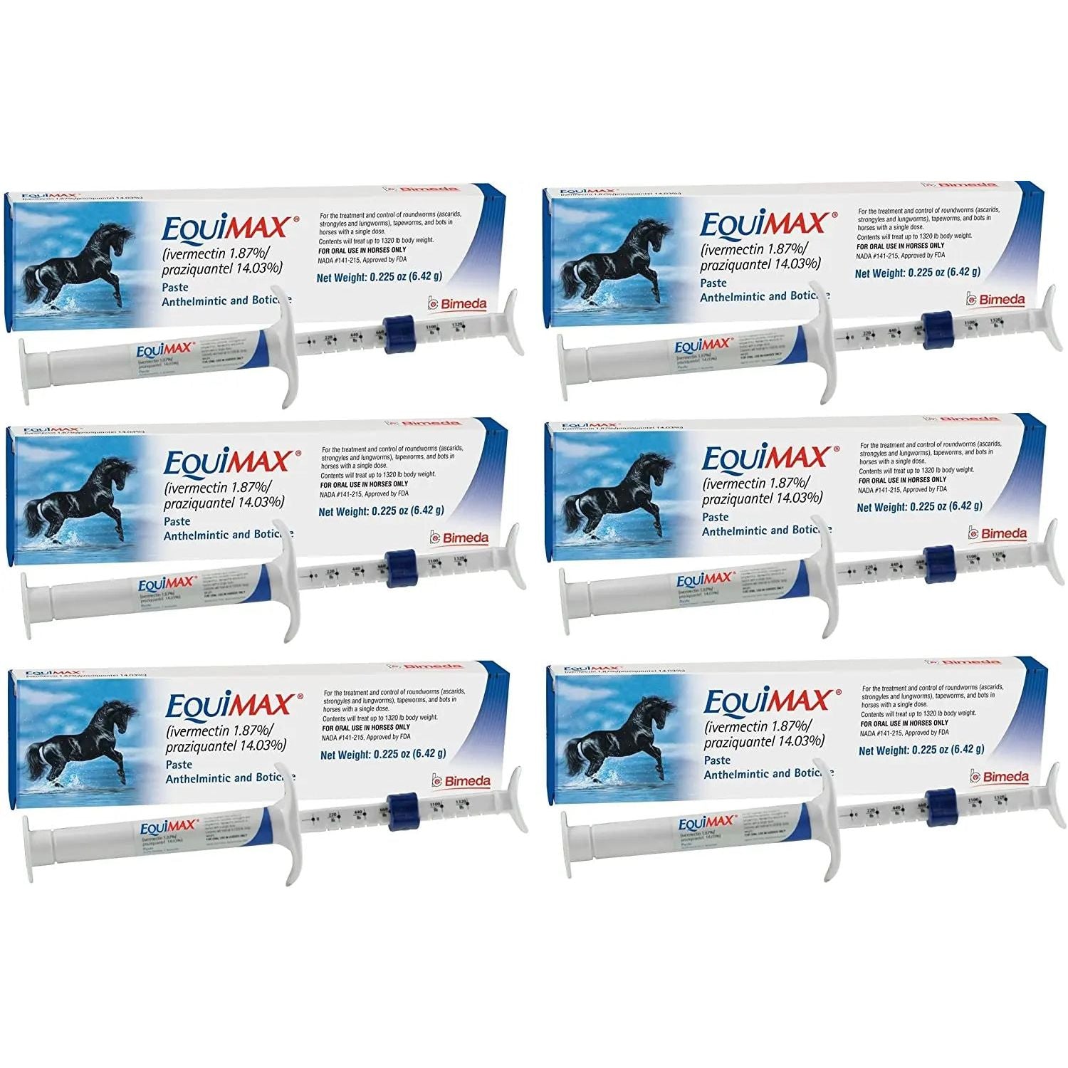 Equimax Horse Wormer Tapes and All Major Parasites 6 Tubes