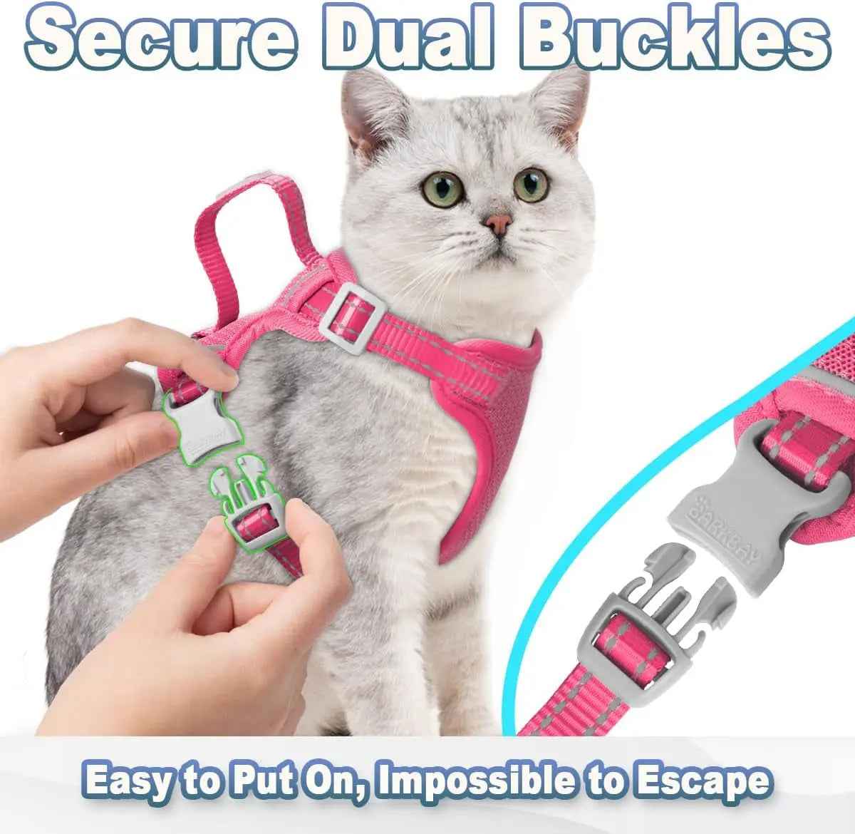 Escape-Proof Cat Harness & Leash Set – Reflective Adjustable Vest
