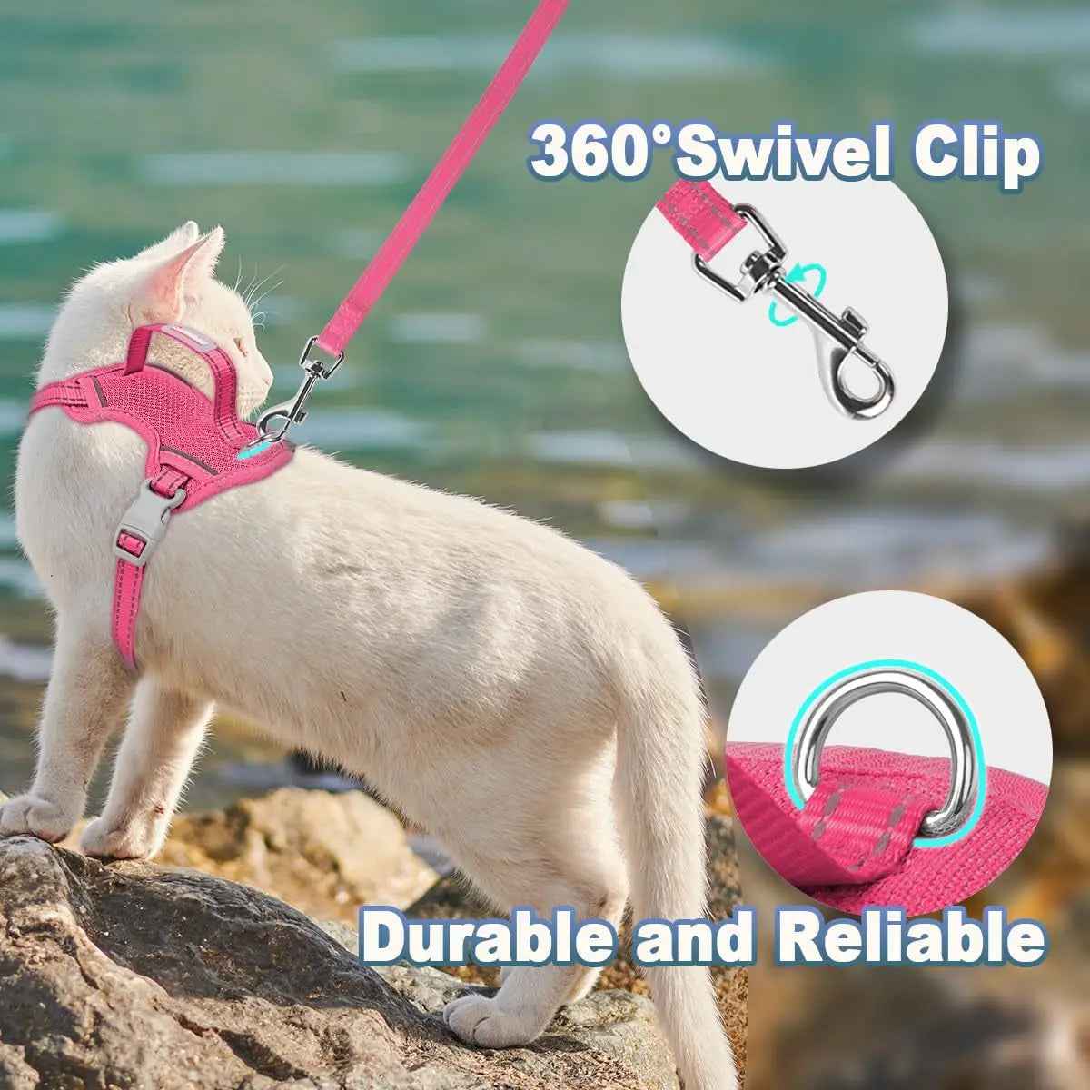 Escape-Proof Cat Harness & Leash Set – Reflective Adjustable Vest