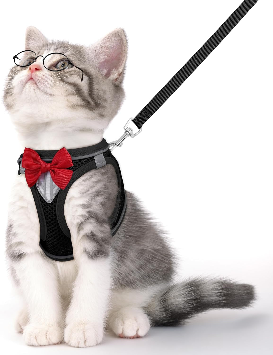 Escape Proof Cat Harness Leash Set Reflective Breathable Adjustable
