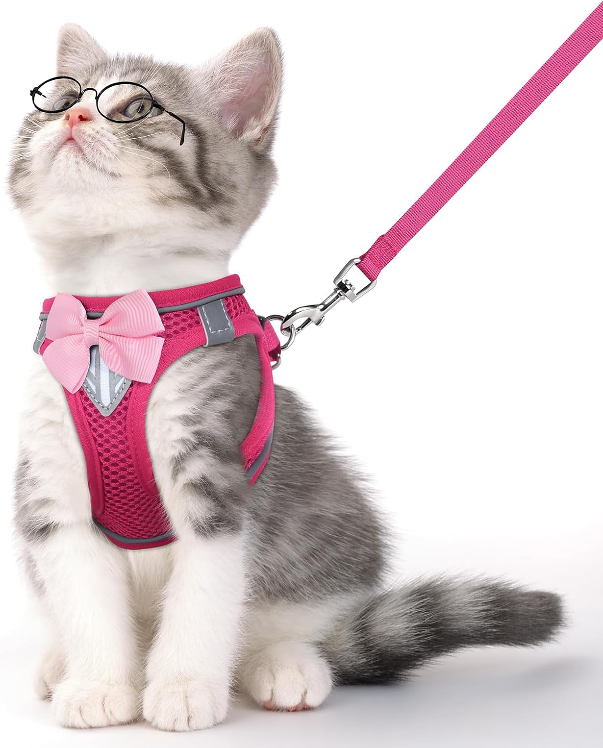 Escape Proof Cat Harness Leash Set Reflective Breathable Adjustable