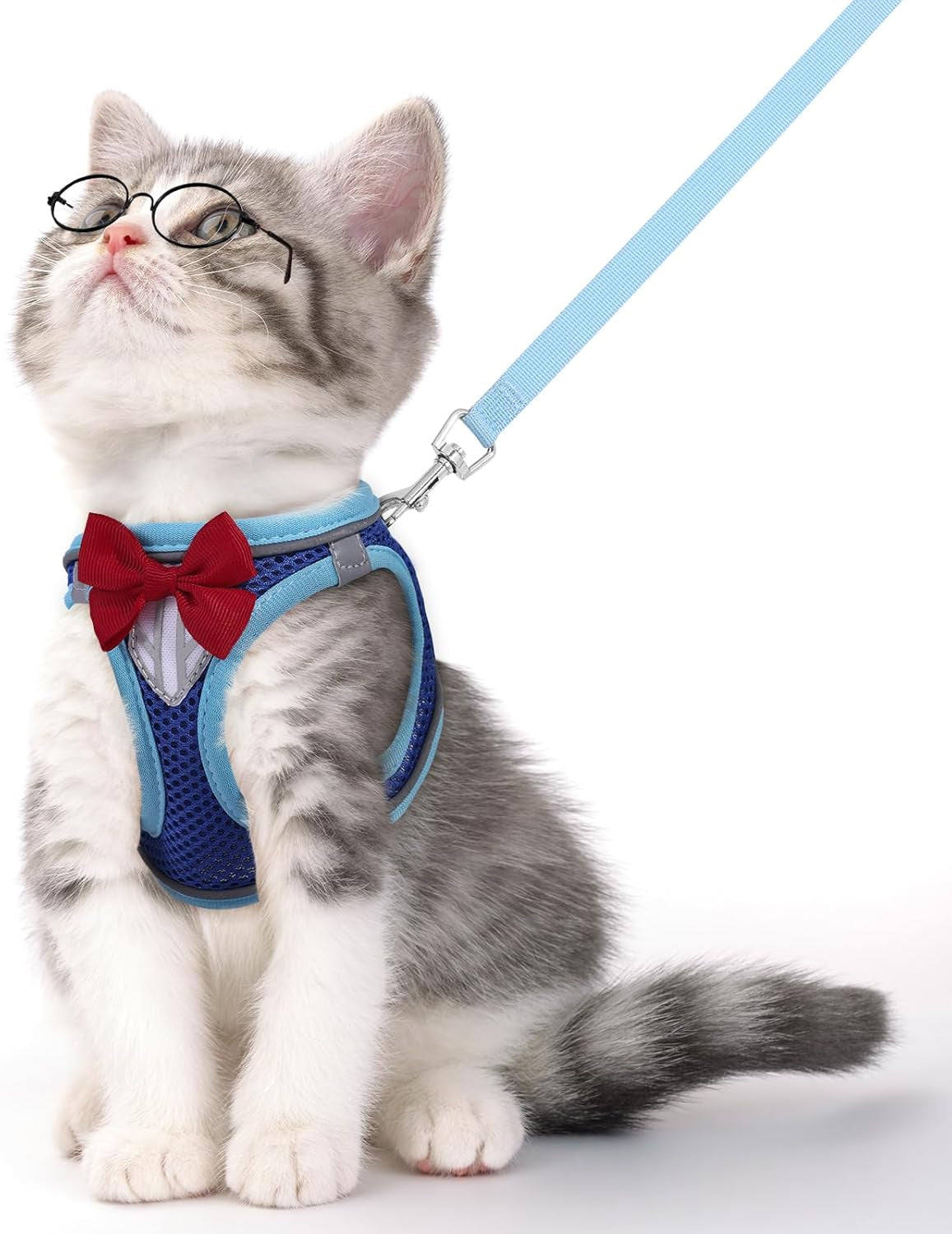 Escape Proof Cat Harness Leash Set Reflective Breathable Adjustable