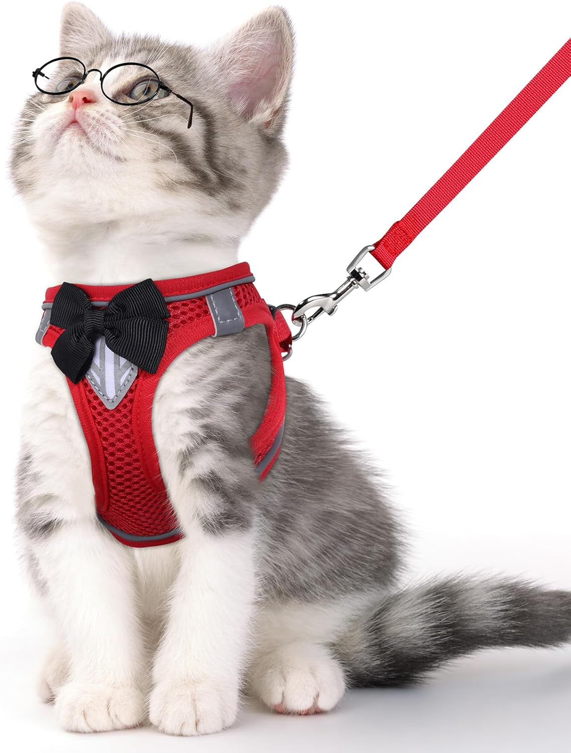 Escape Proof Cat Harness Leash Set Reflective Breathable Adjustable