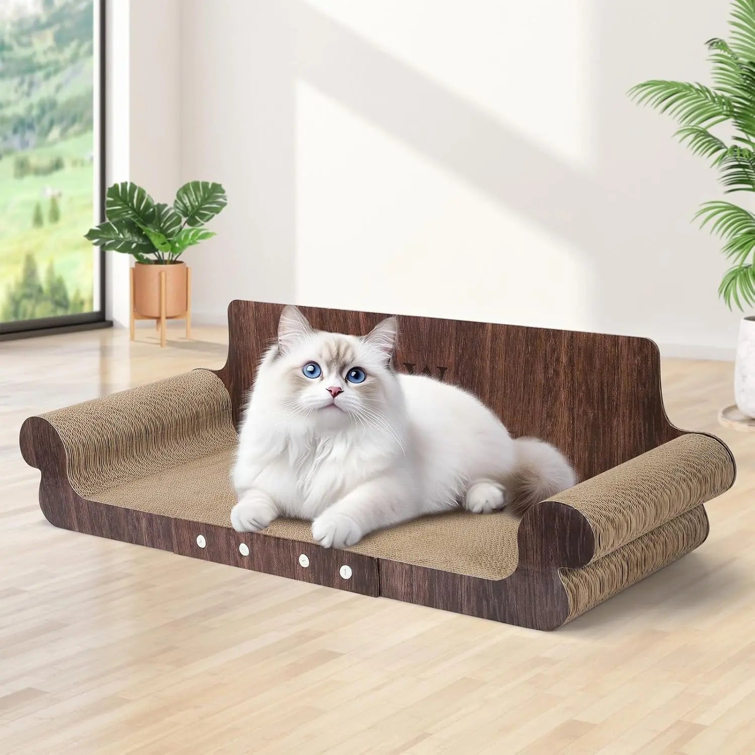 Cardboard Cat Scratcher Bed & Lounger – 32" Cat Couch