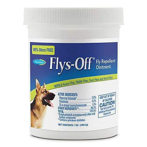 Farnam Flys-Off Repellent Ointment for Dogs & Horses Fly Protection 7 oz.