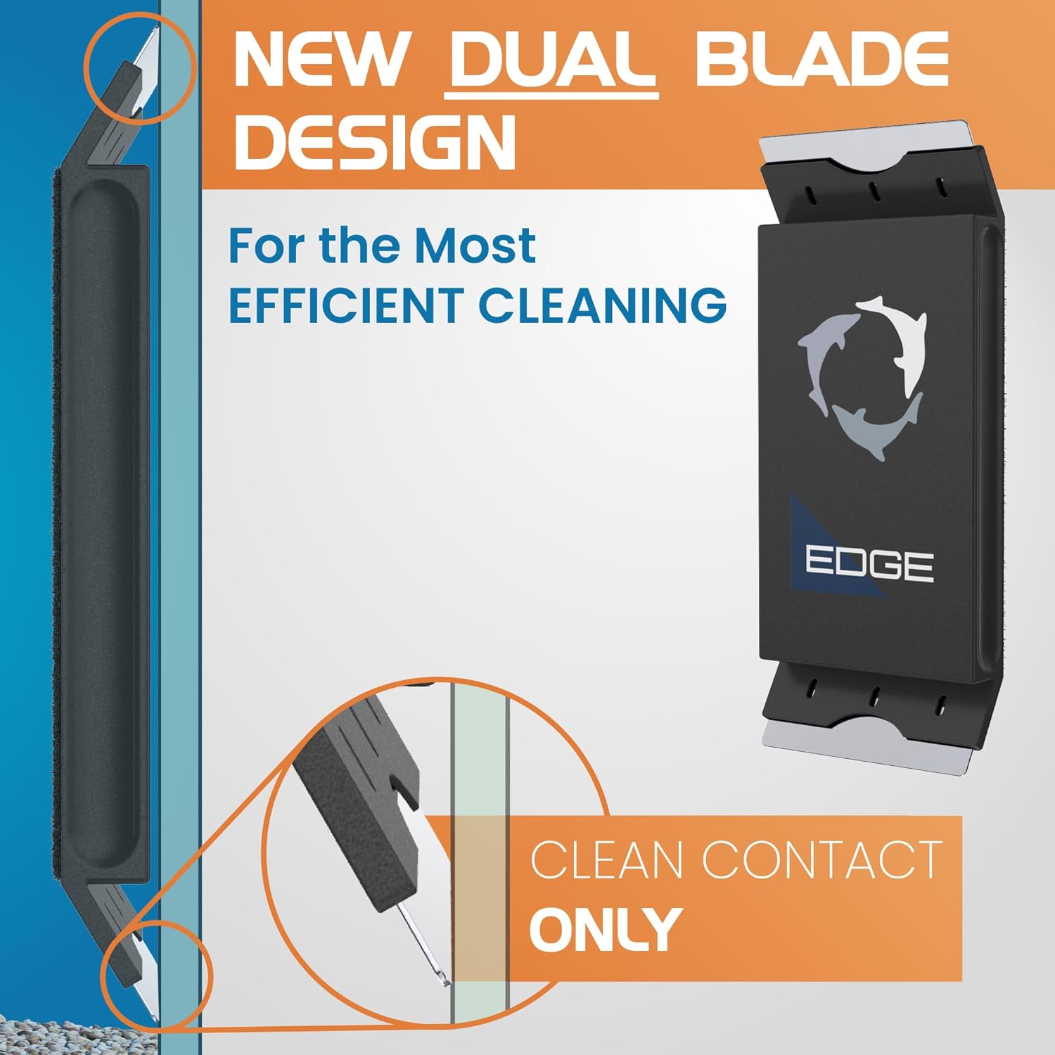 Flipper Edge 2 in 1 Floating Magnetic Aquarium Algae Cleaner (Standard)