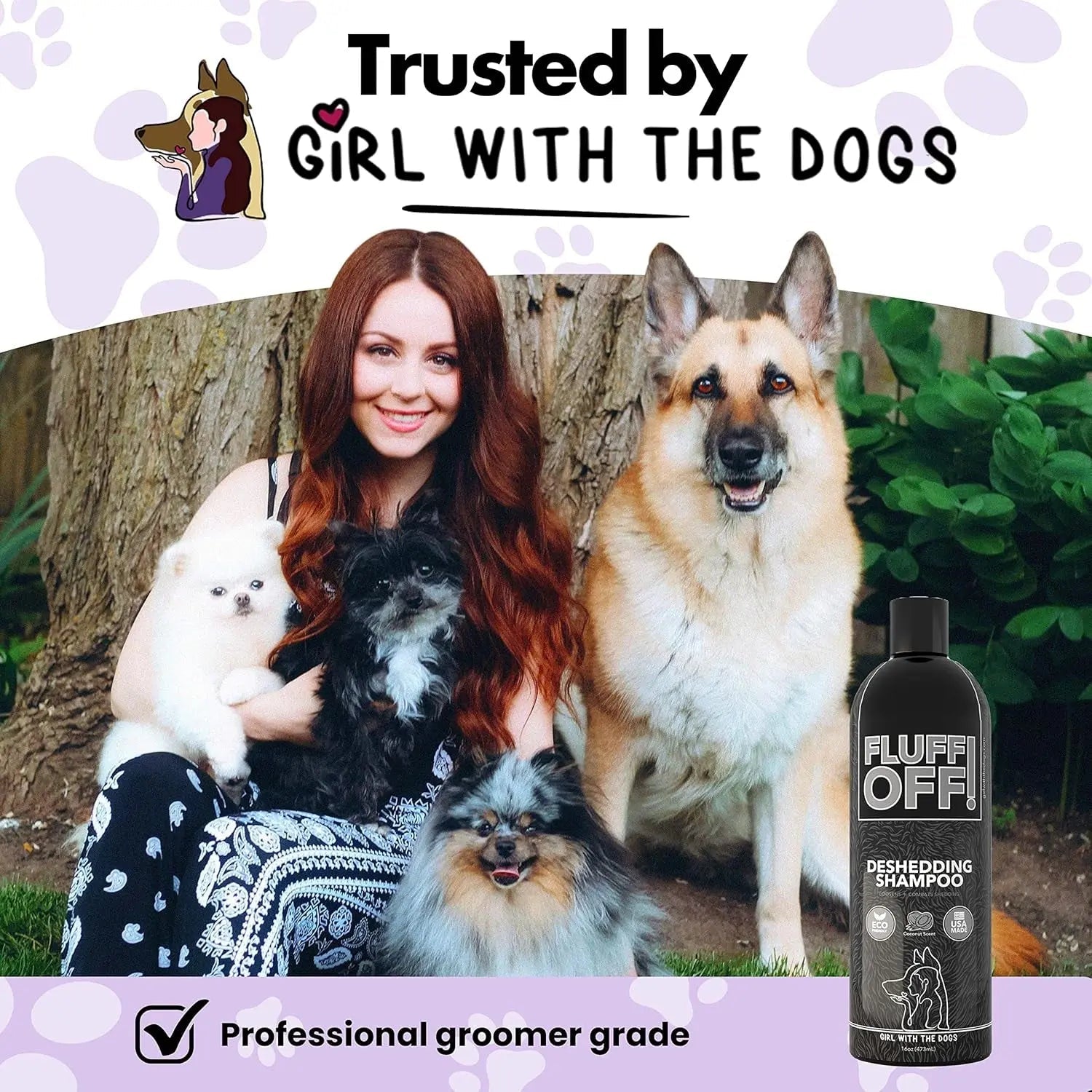 Fluff Off Dog & Cat Shampoo Set – Deshedding & Sensitive Skin, 16oz Each