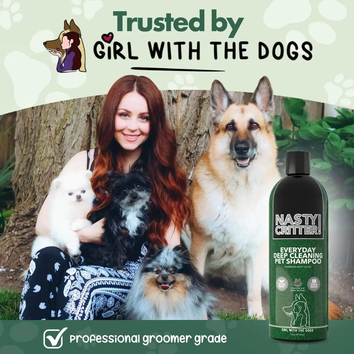Fluff Off & Nasty Critter Dog Shampoo Set – Deshedding & Deep Clean, 16oz Each