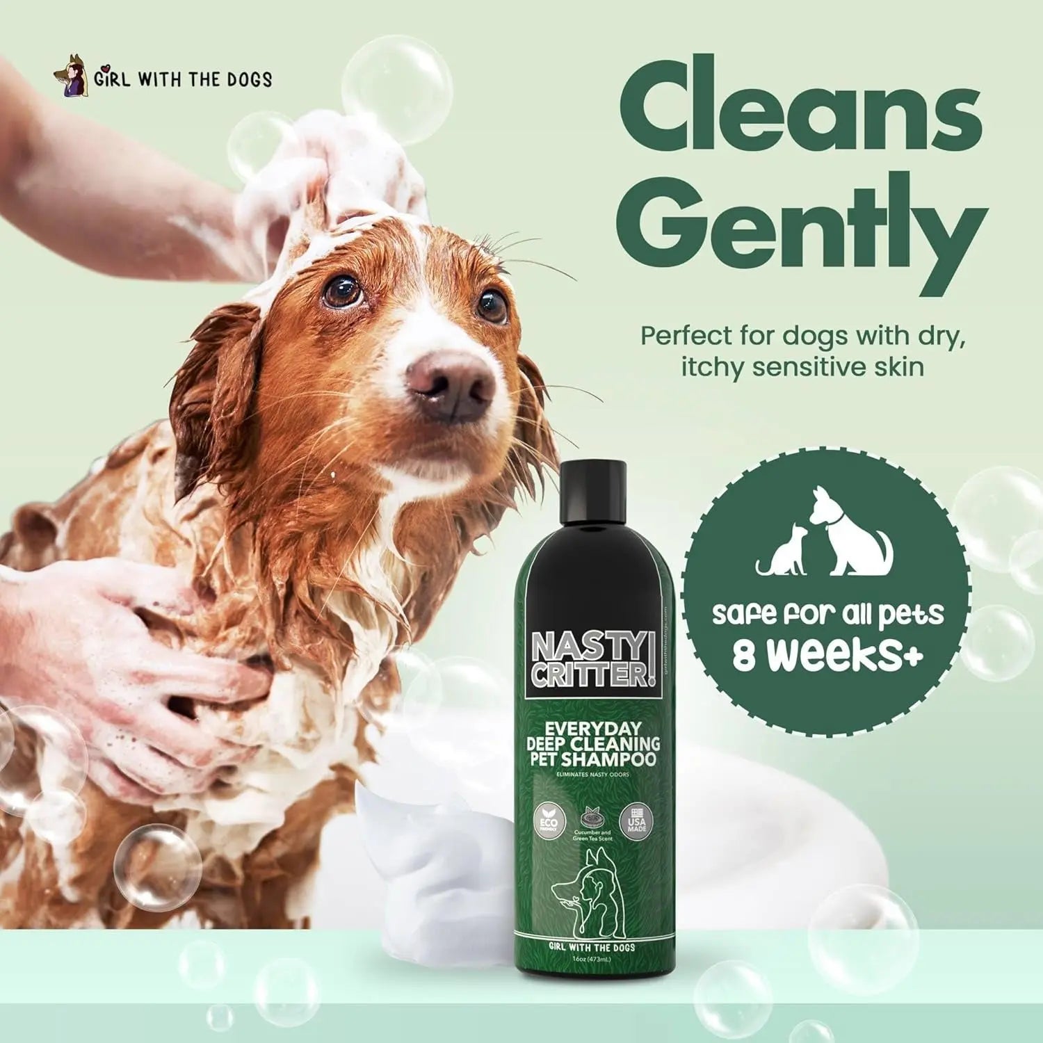 Fluff Off & Nasty Critter Dog Shampoo Set – Deshedding & Deep Clean, 16oz Each