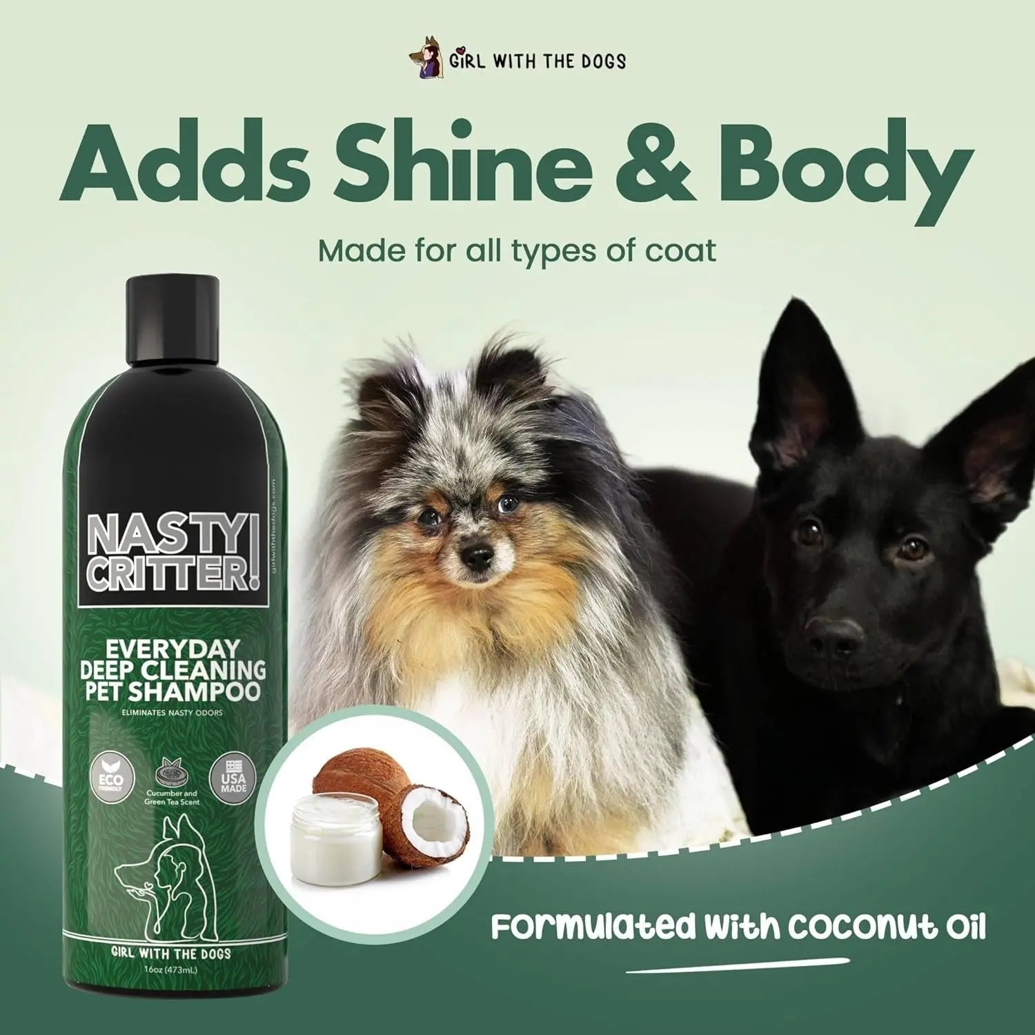 Fluff Off & Nasty Critter Dog Shampoo Set – Deshedding & Deep Clean, 16oz Each