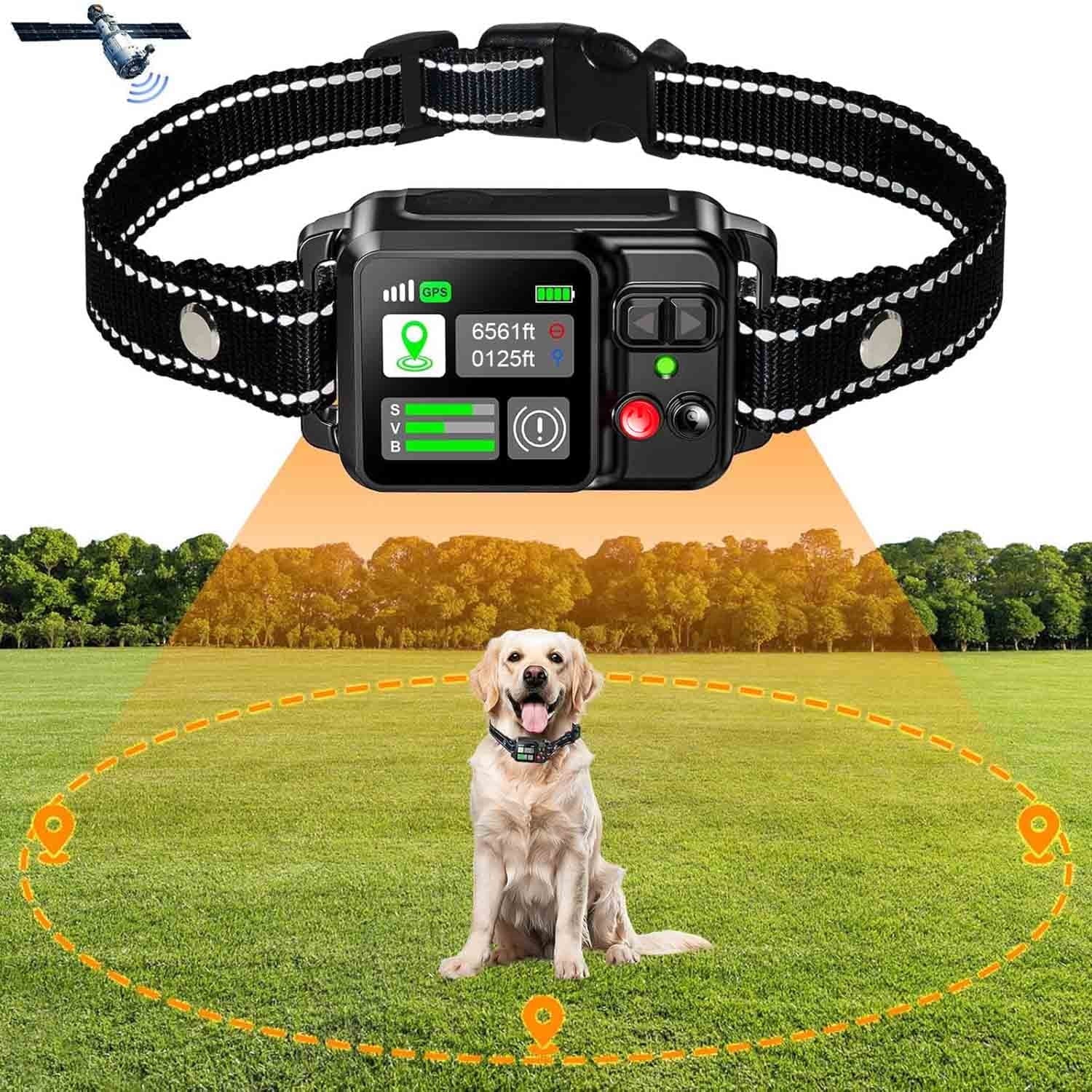 GPS Wireless Dog Fence System Rechargeable Waterproof Training Collar