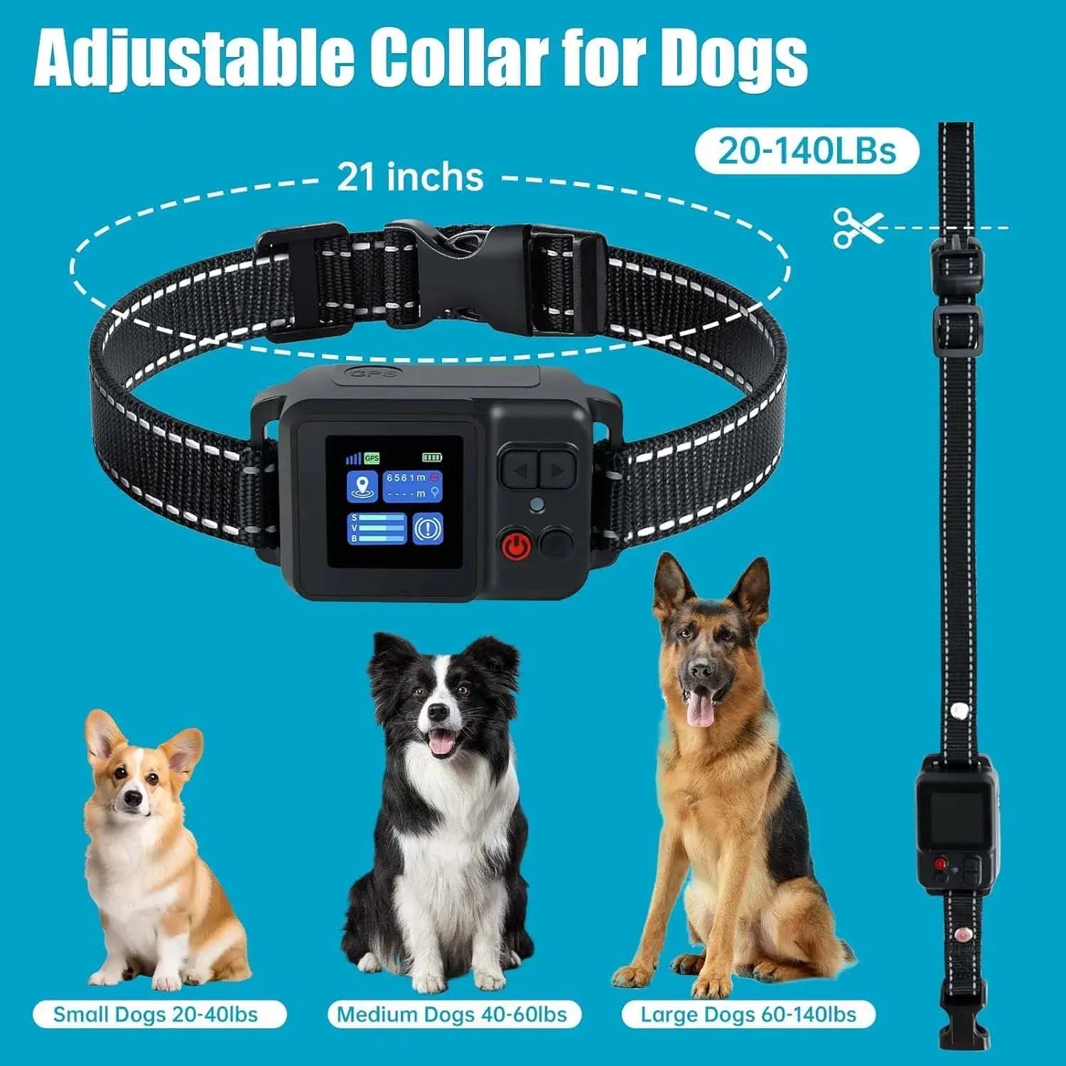 GPS Wireless Dog Fence System Rechargeable Waterproof Training Collar