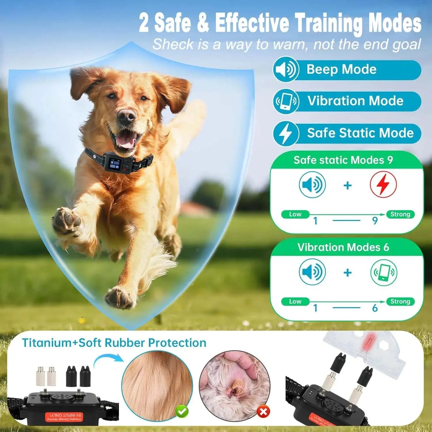 GPS Wireless Dog Fence System Rechargeable Waterproof Training Collar